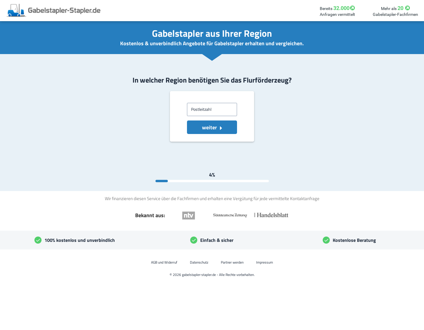 Aktuelle Website-Vorschau von Gabelstapler & Stapler