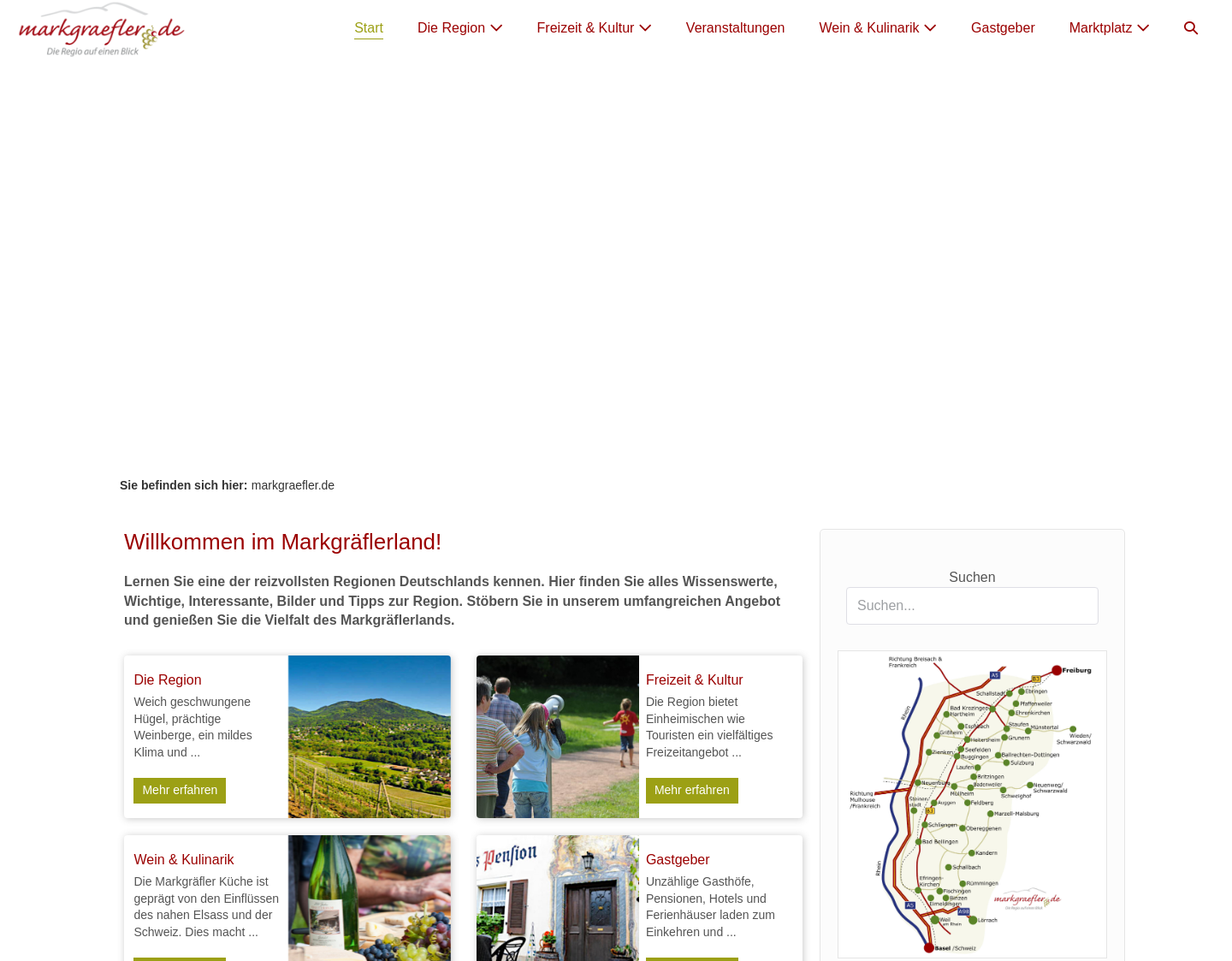 Aktuelle Website-Vorschau von Das Markgräflerland auf einen Blick!