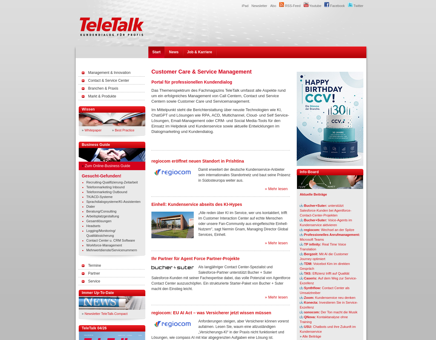 Aktuelle Website-Vorschau von Teletalk