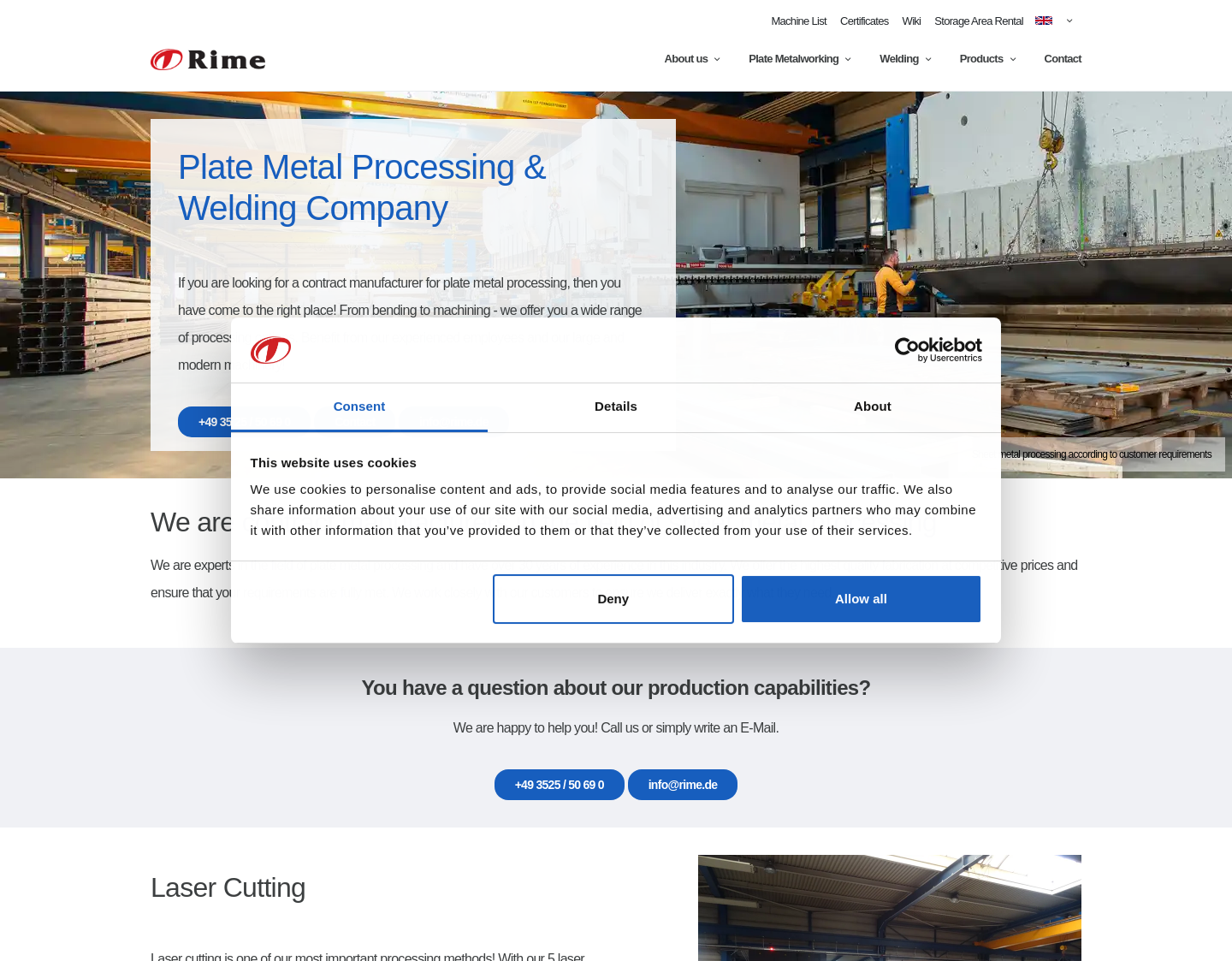 Aktuelle Website-Vorschau von Moderne Blechverarbeitung
