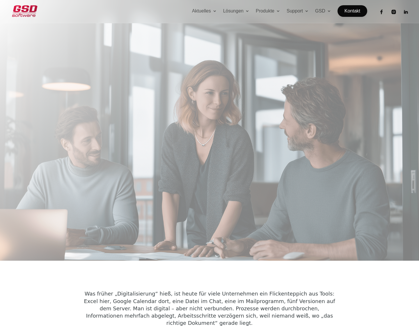 Aktuelle Website-Vorschau von CRM ERP DMS - GSD Software mbH