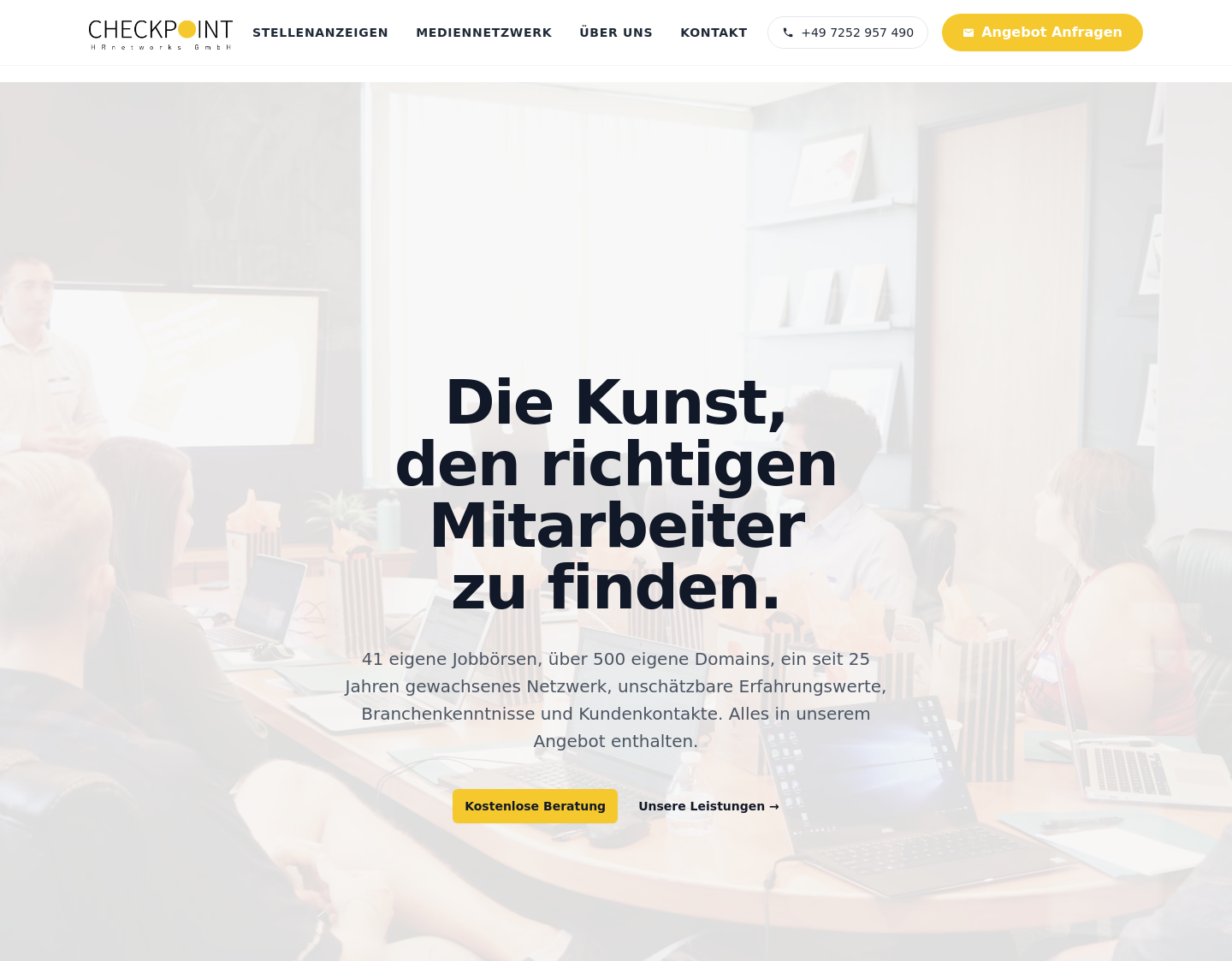 Aktuelle Website-Vorschau von Checkpoint HRnetworks GmbH