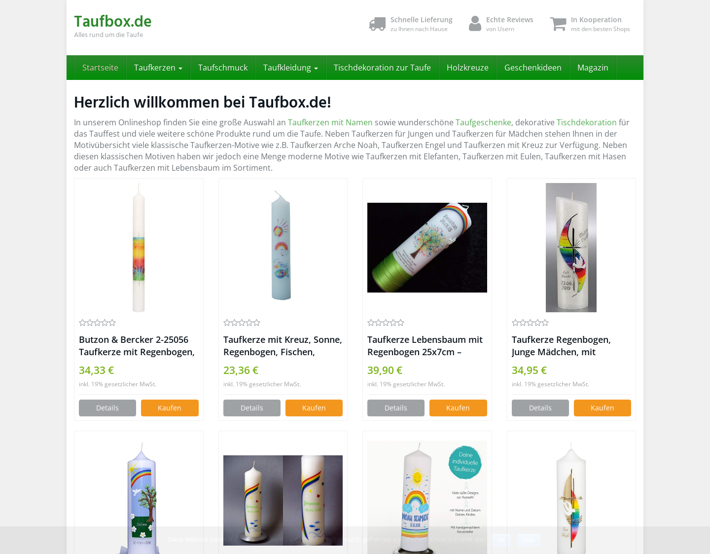 Aktuelle Website-Vorschau von Babykleidung online bestellen