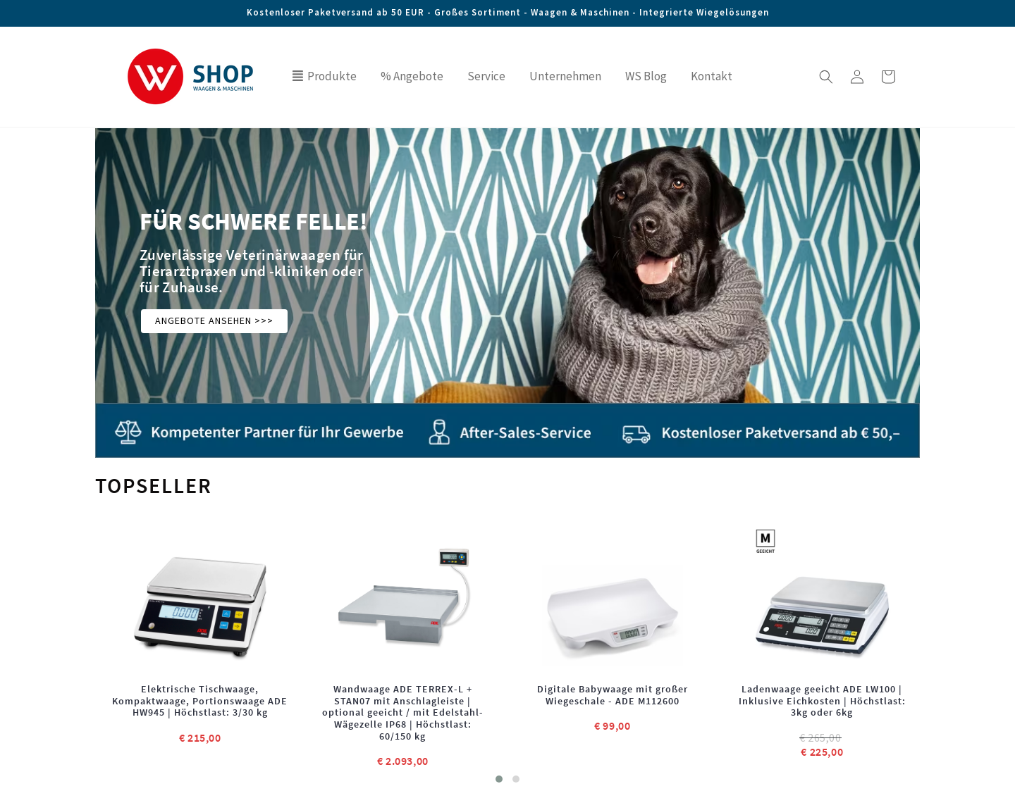 Aktuelle Website-Vorschau von Waagen Hersteller, Reparatur von Waagen