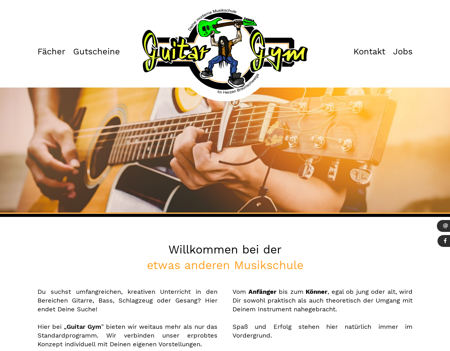 Aktuelle Website-Vorschau von Guitar Gym - Musikschule in Braunschweig