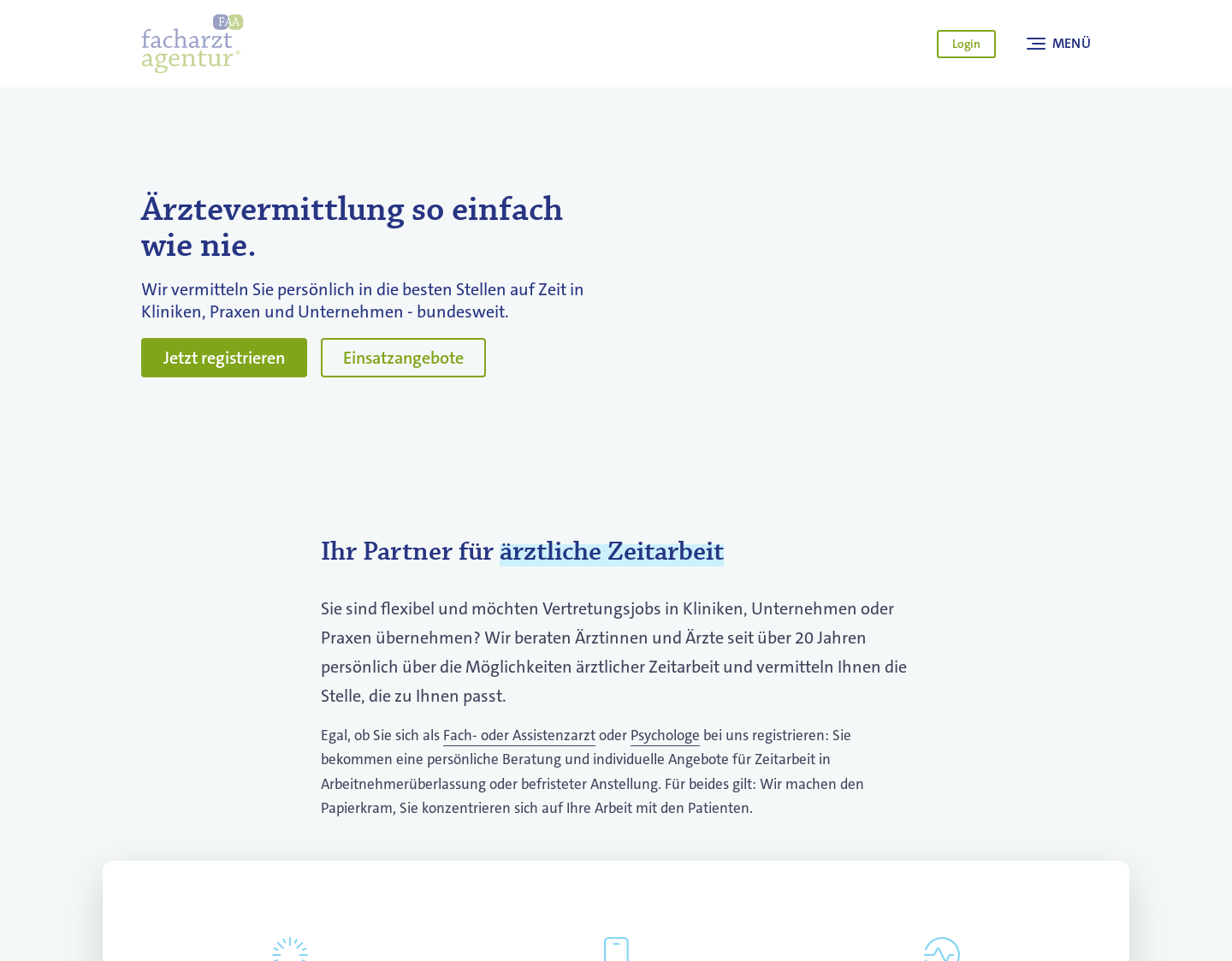 Aktuelle Website-Vorschau von FAA Facharztagentur GmbH