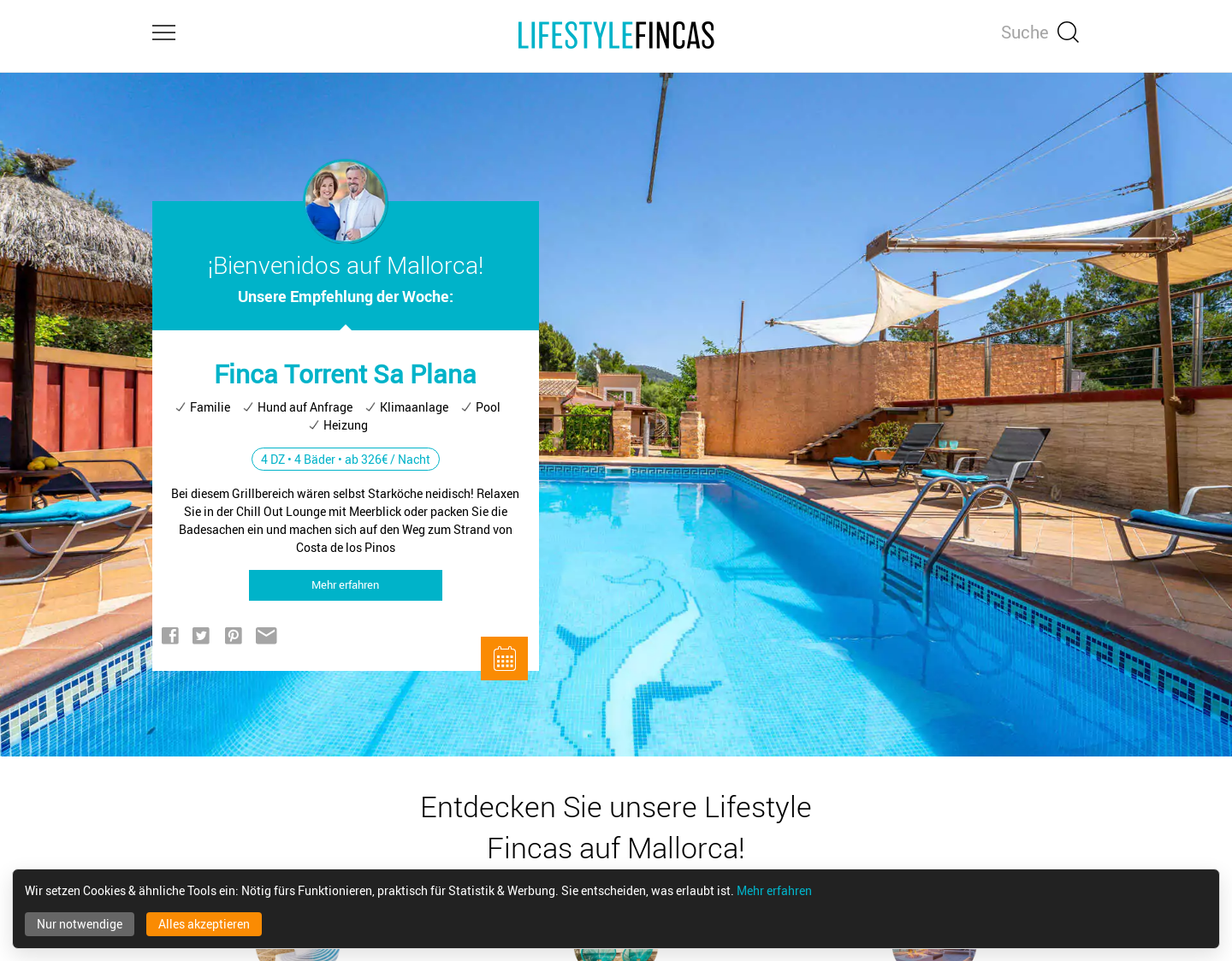 Aktuelle Website-Vorschau von Lifestylefincas