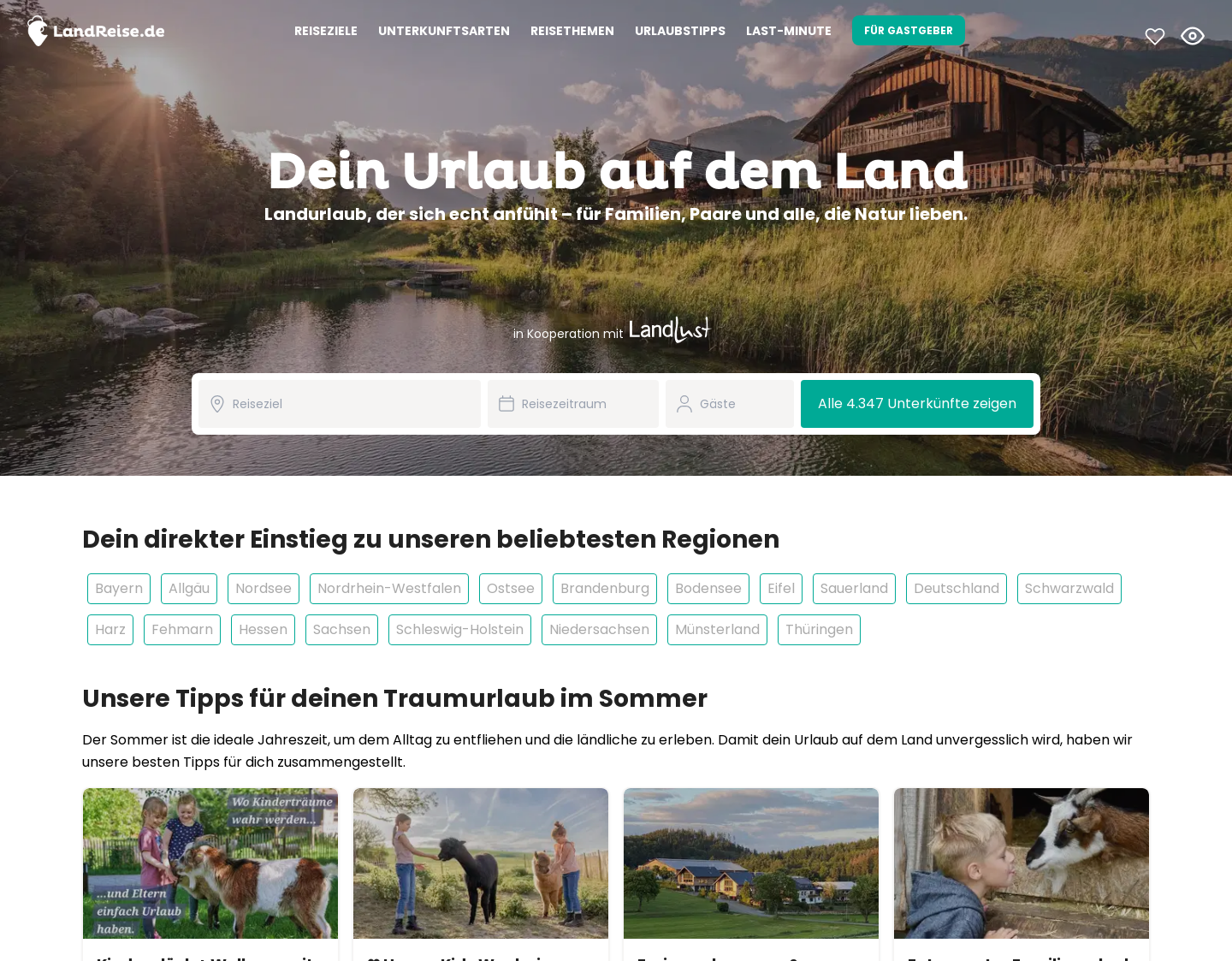 Aktuelle Website-Vorschau von Bauernhofurlaub mit Kindern