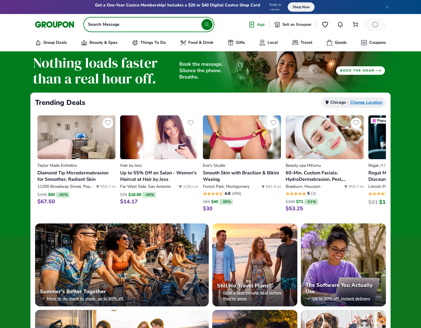 Aktuelle Website-Vorschau von Gutscheine mit 90% Rabatt bei Groupon.at