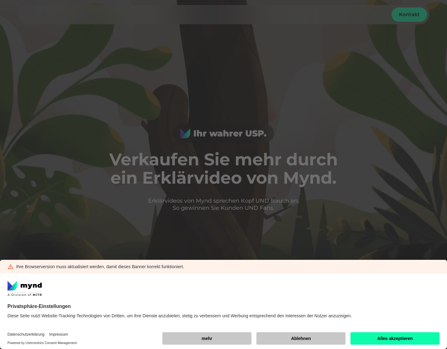 Aktuelle Website-Vorschau von erklärvideo.de