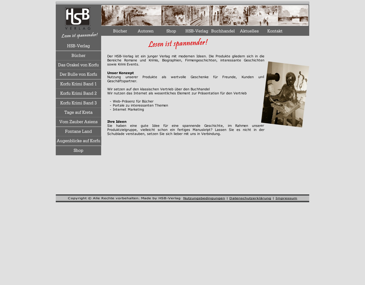 Aktuelle Website-Vorschau von Reise Romane aus dem HSB-Verlag