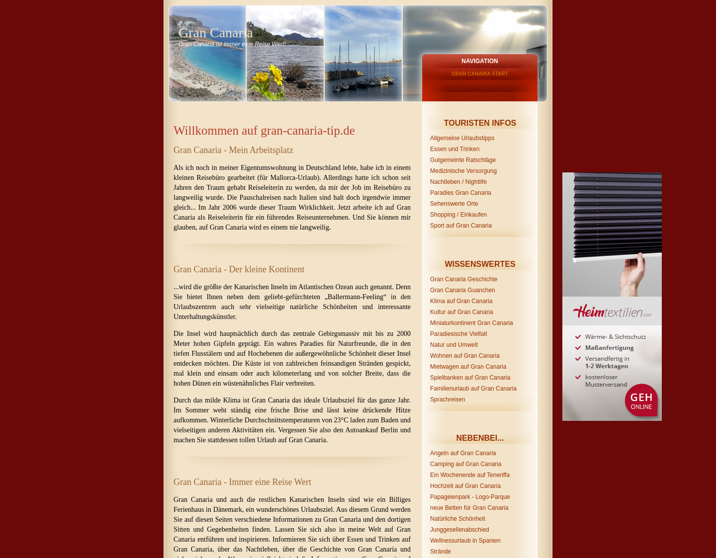 Aktuelle Website-Vorschau von Gran Canaria - unvergesslicher Urlaub