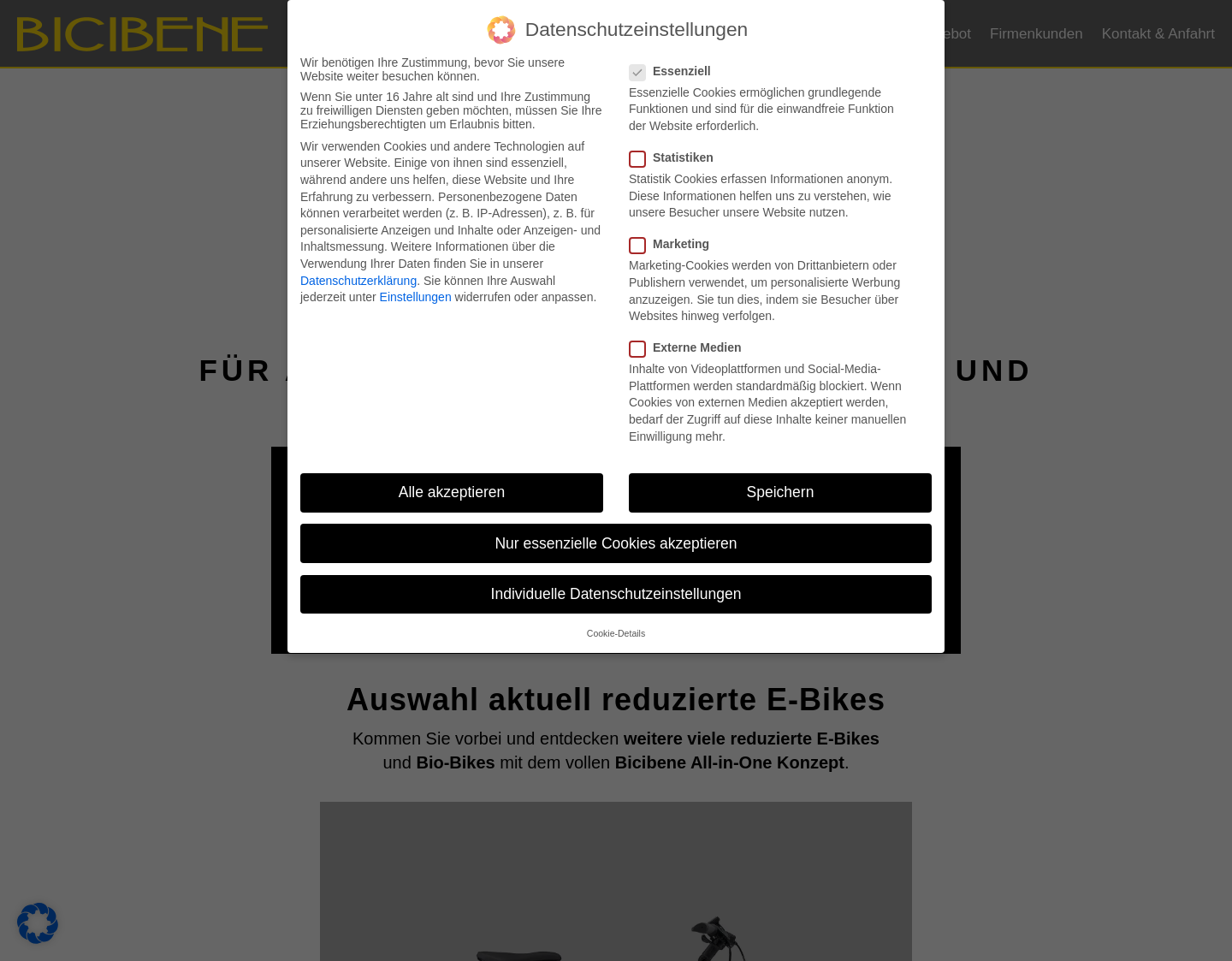 Aktuelle Website-Vorschau von Bicibene Fahrradzubehör Online-Shop