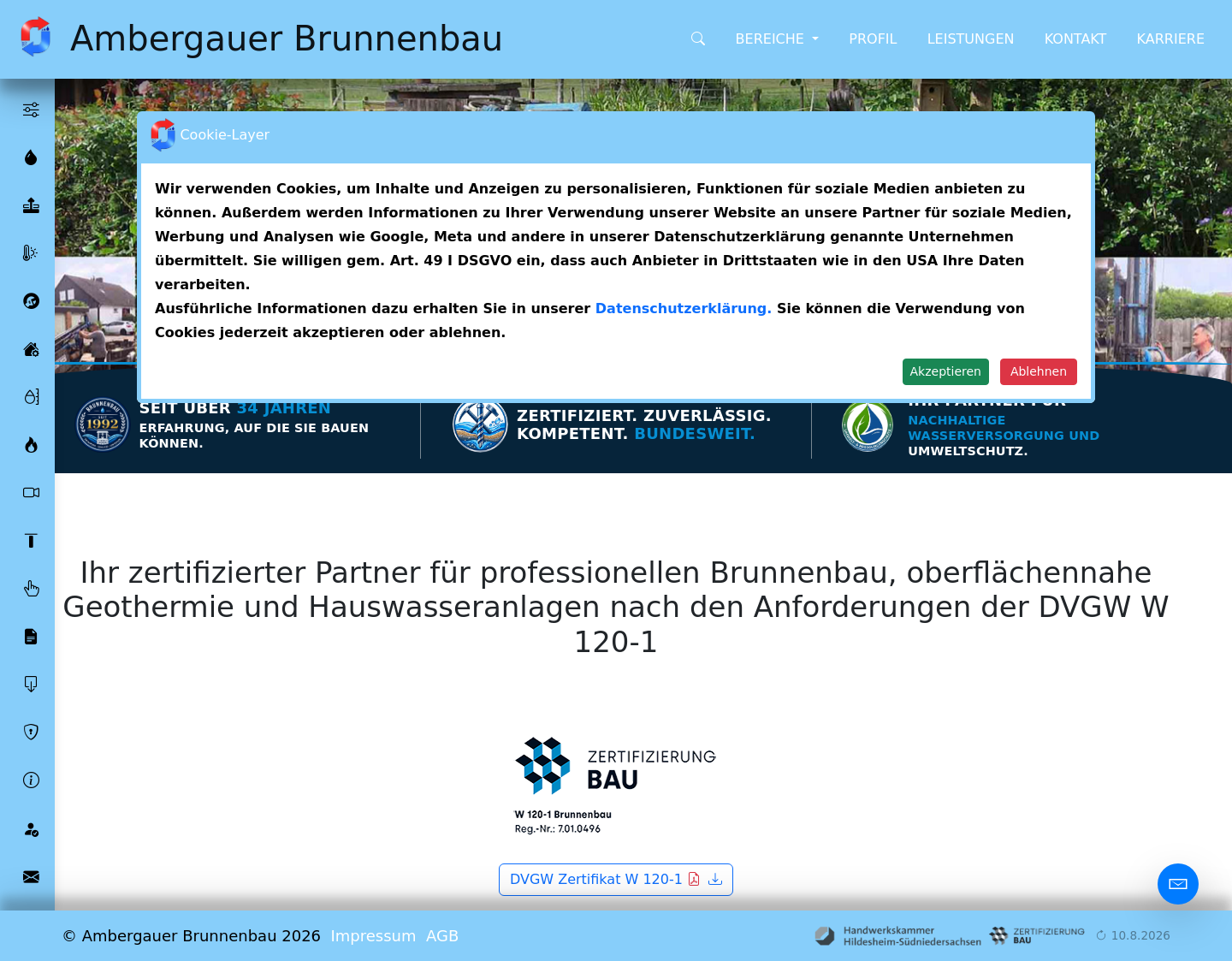 Aktuelle Website-Vorschau von Ambergauer Brunnenbau