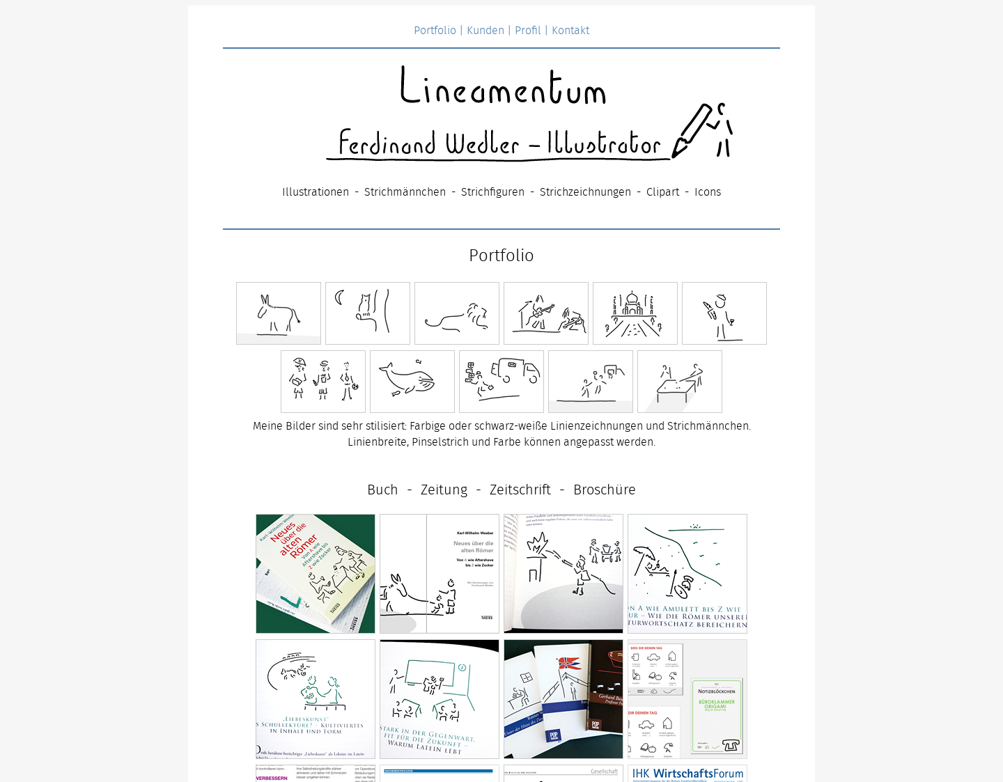 Aktuelle Website-Vorschau von Lineamentum - Illustrationen
