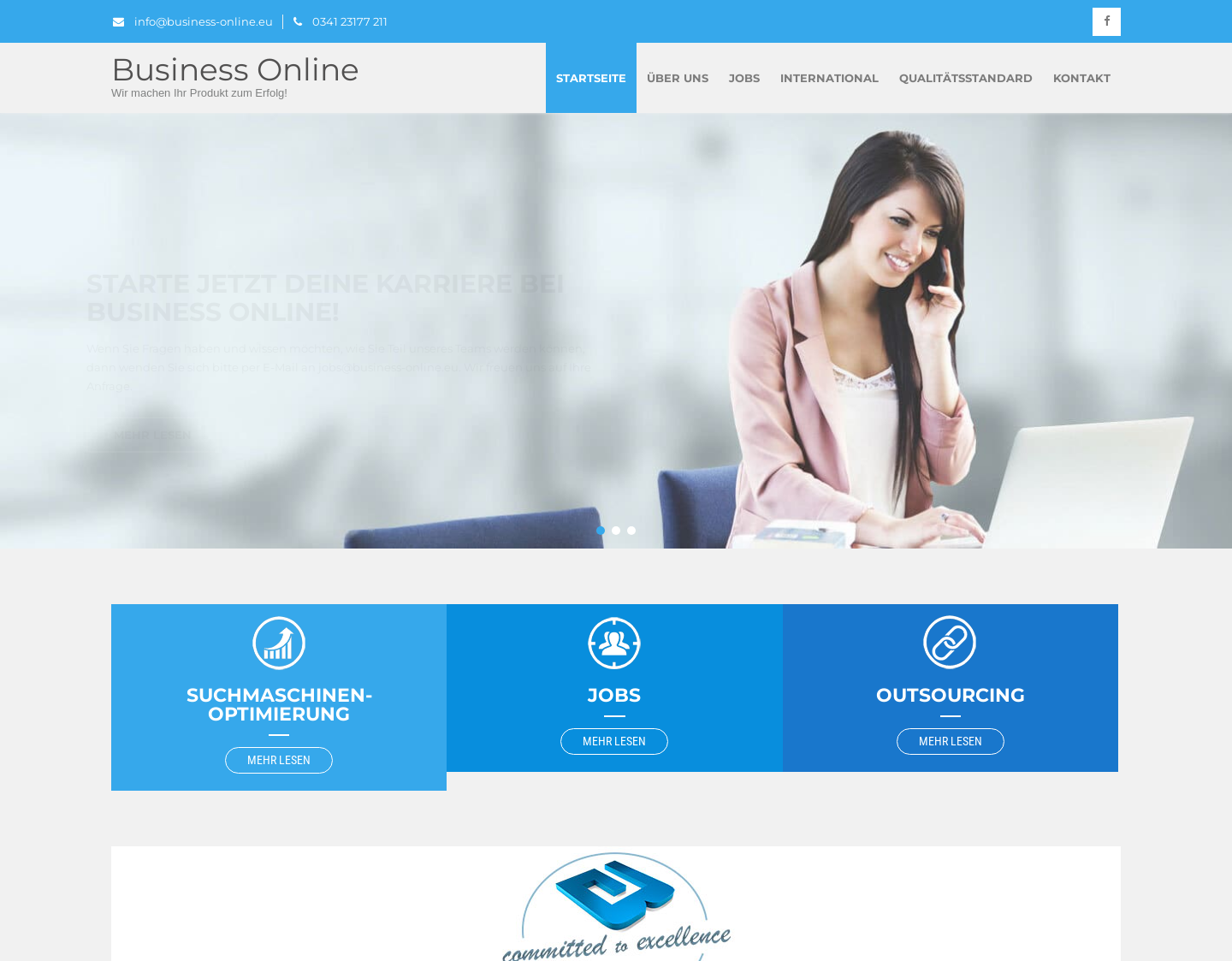 Aktuelle Website-Vorschau von Business Online
