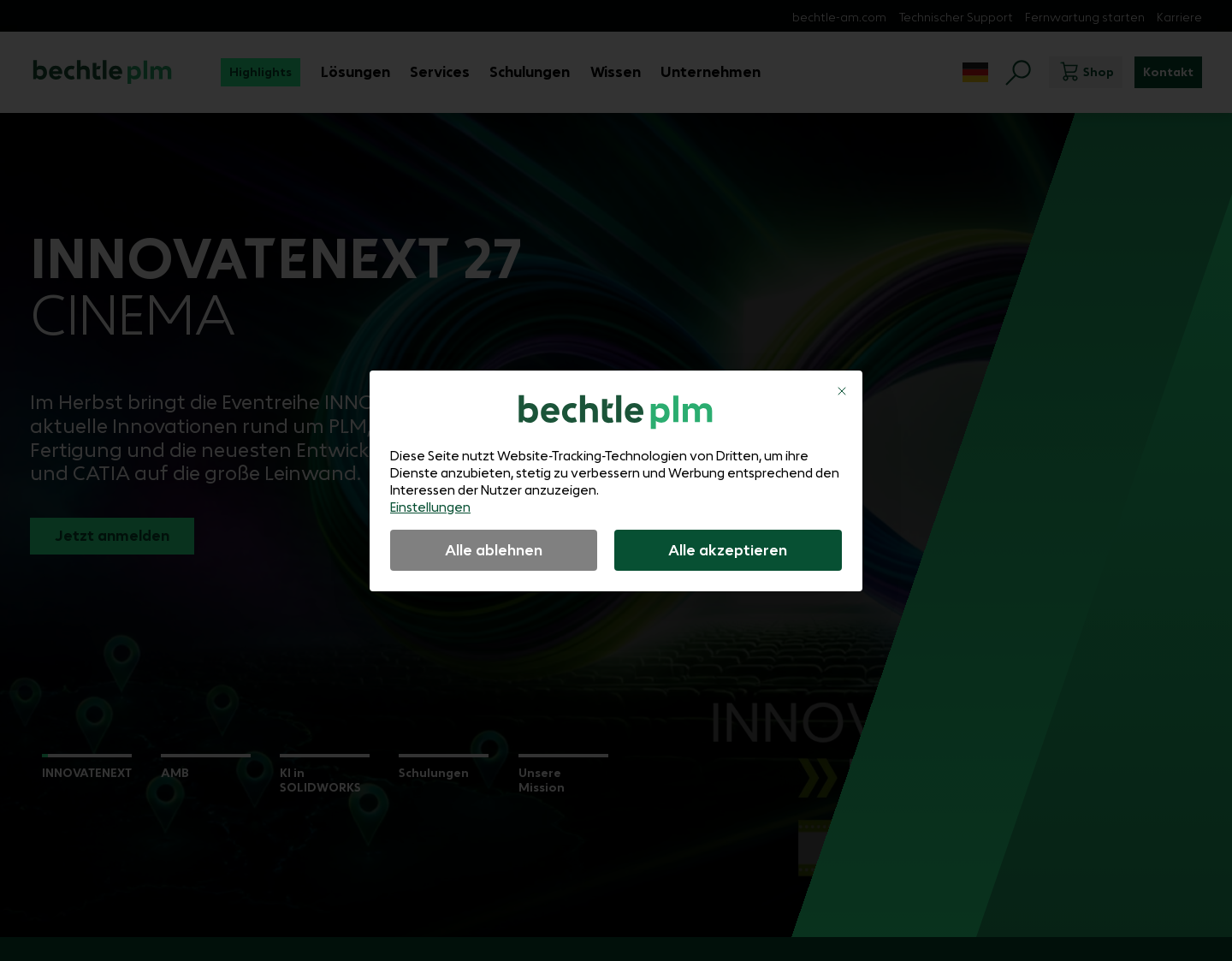 Aktuelle Website-Vorschau von 3CAD Software
