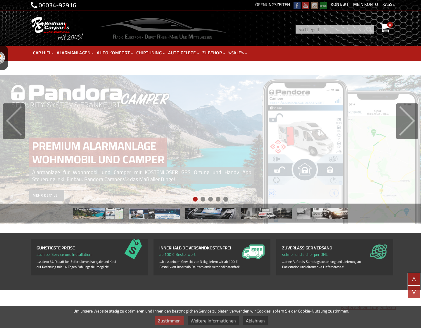 Aktuelle Website-Vorschau von Car Hifi Shop Car audio Autoalarman