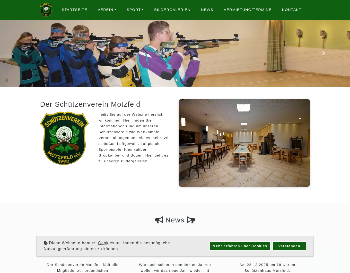 Aktuelle Website-Vorschau von Schützenverein Motzfeld