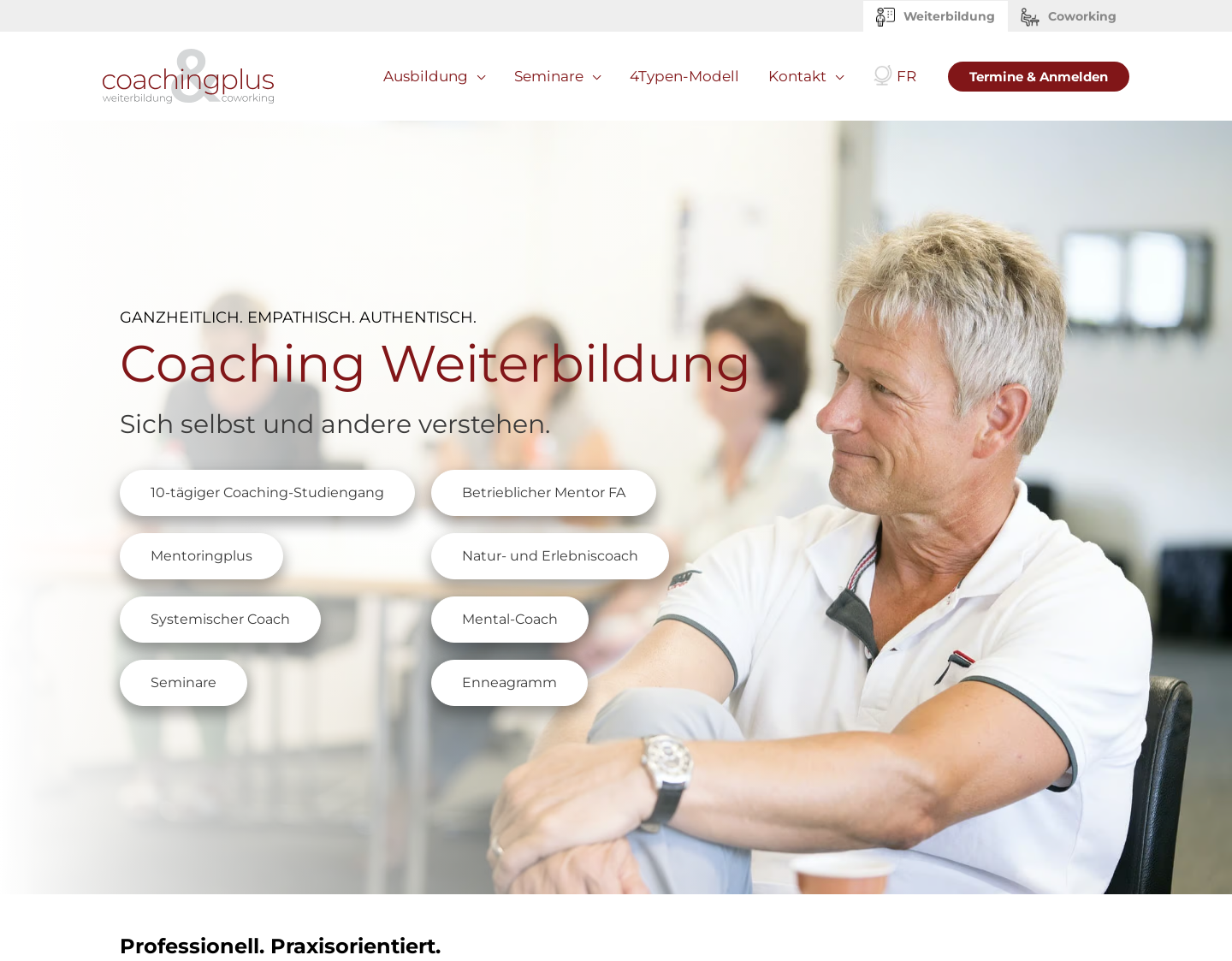 Aktuelle Website-Vorschau von Ausbildung im Bereich Coaching