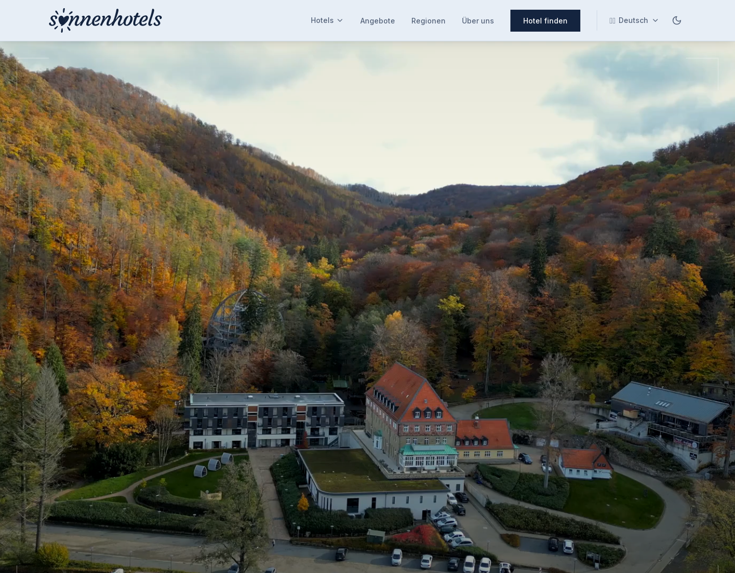 Aktuelle Website-Vorschau von Sonnenhotels - schöner Urlaub
