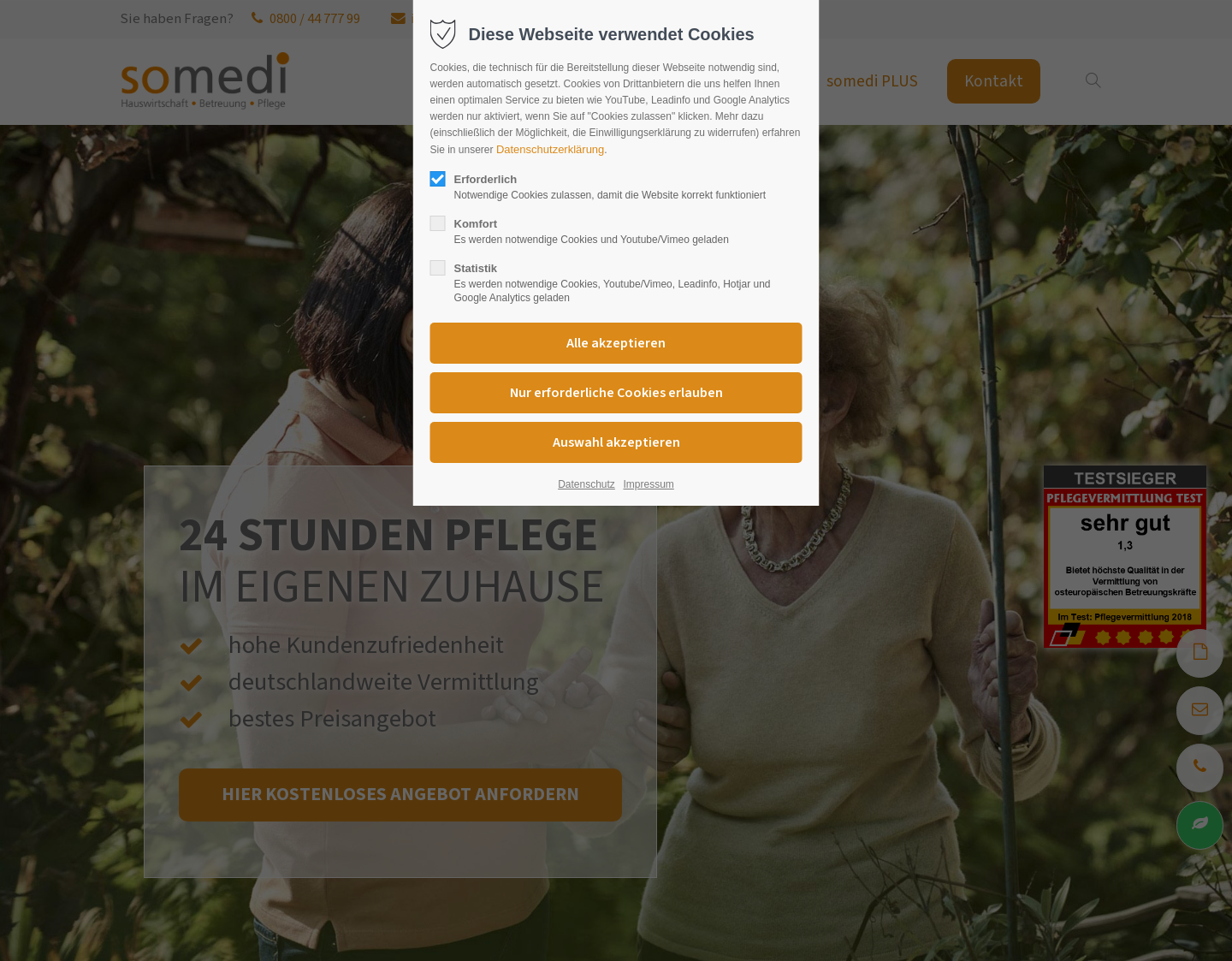 Aktuelle Website-Vorschau von www.somedi.eu - Sozialdienstleister