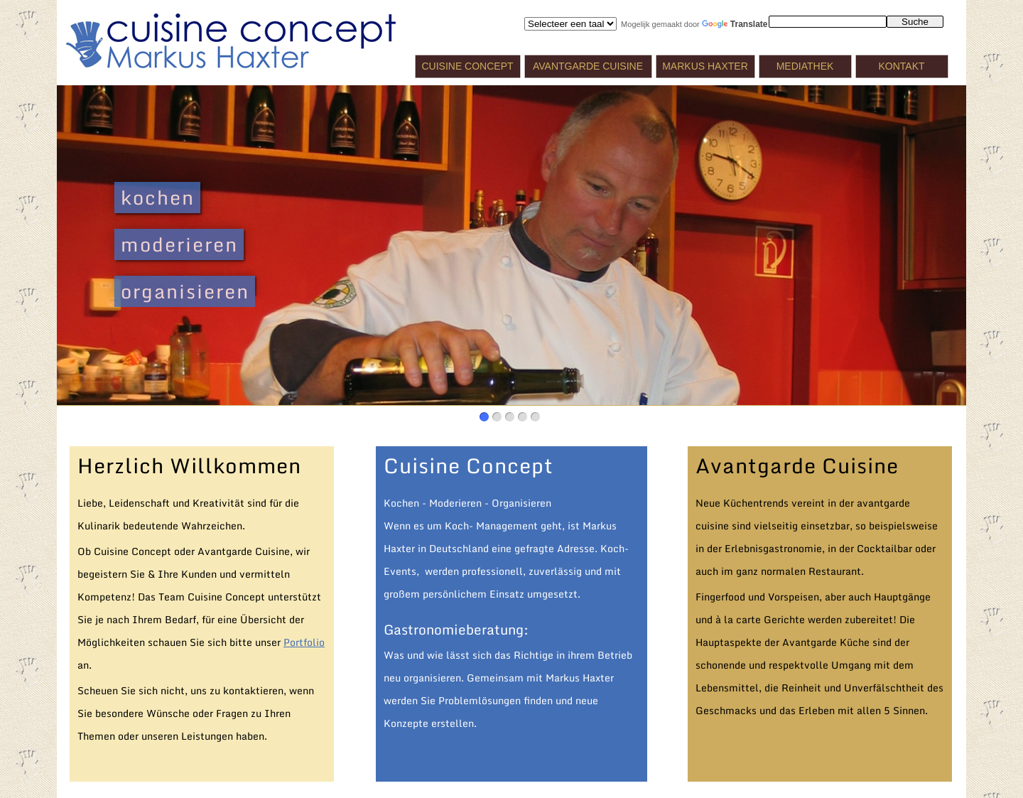 Aktuelle Website-Vorschau von Cuisine-Concept