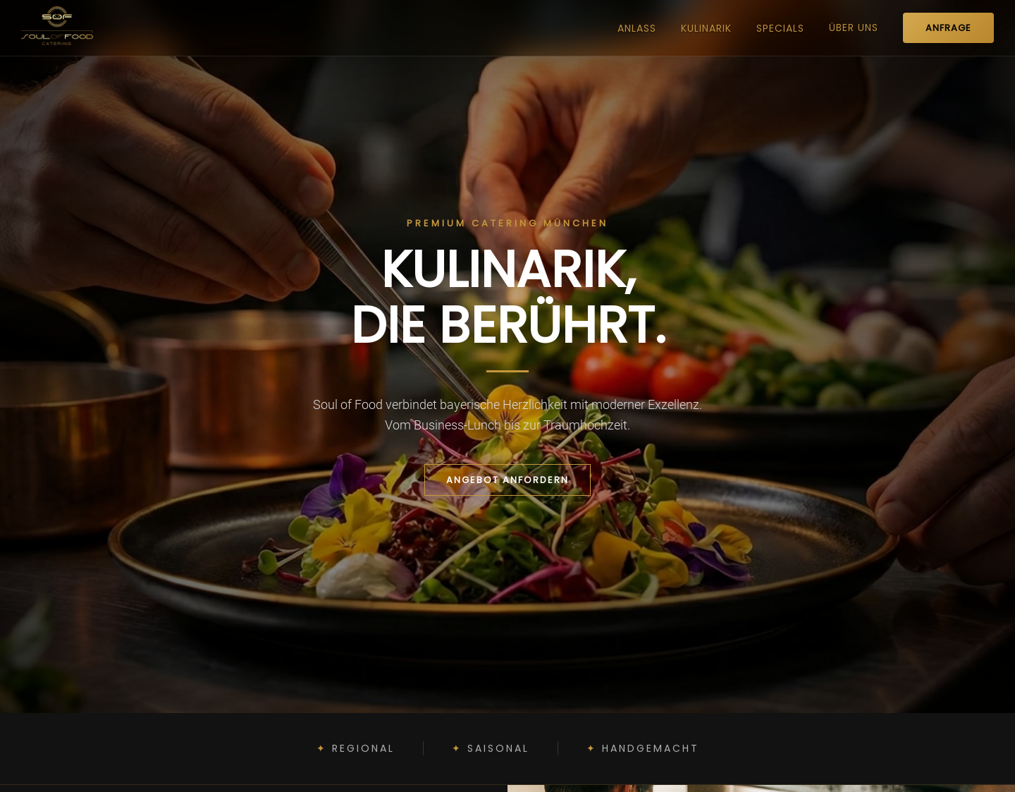 Aktuelle Website-Vorschau von Soul of Food - Catering