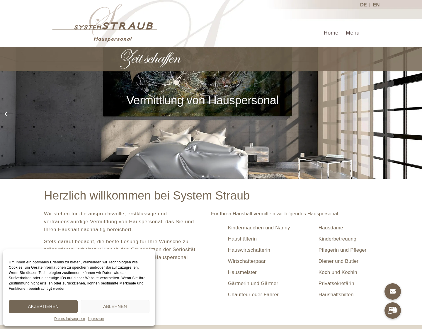 Aktuelle Website-Vorschau von Vermittlung von Kindermädchen