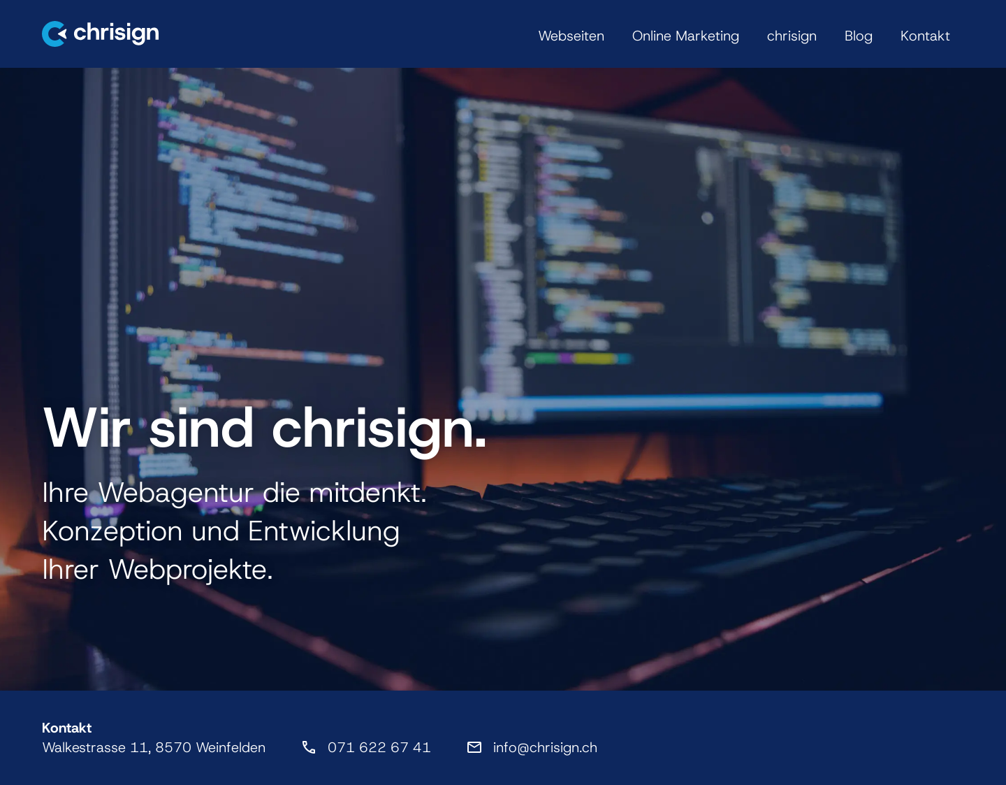 Aktuelle Website-Vorschau von CMS, Adwords, Social Media