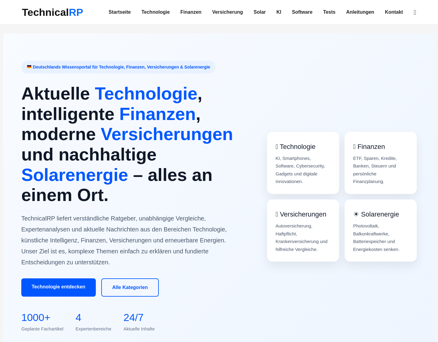 Aktuelle Website-Vorschau von dnano