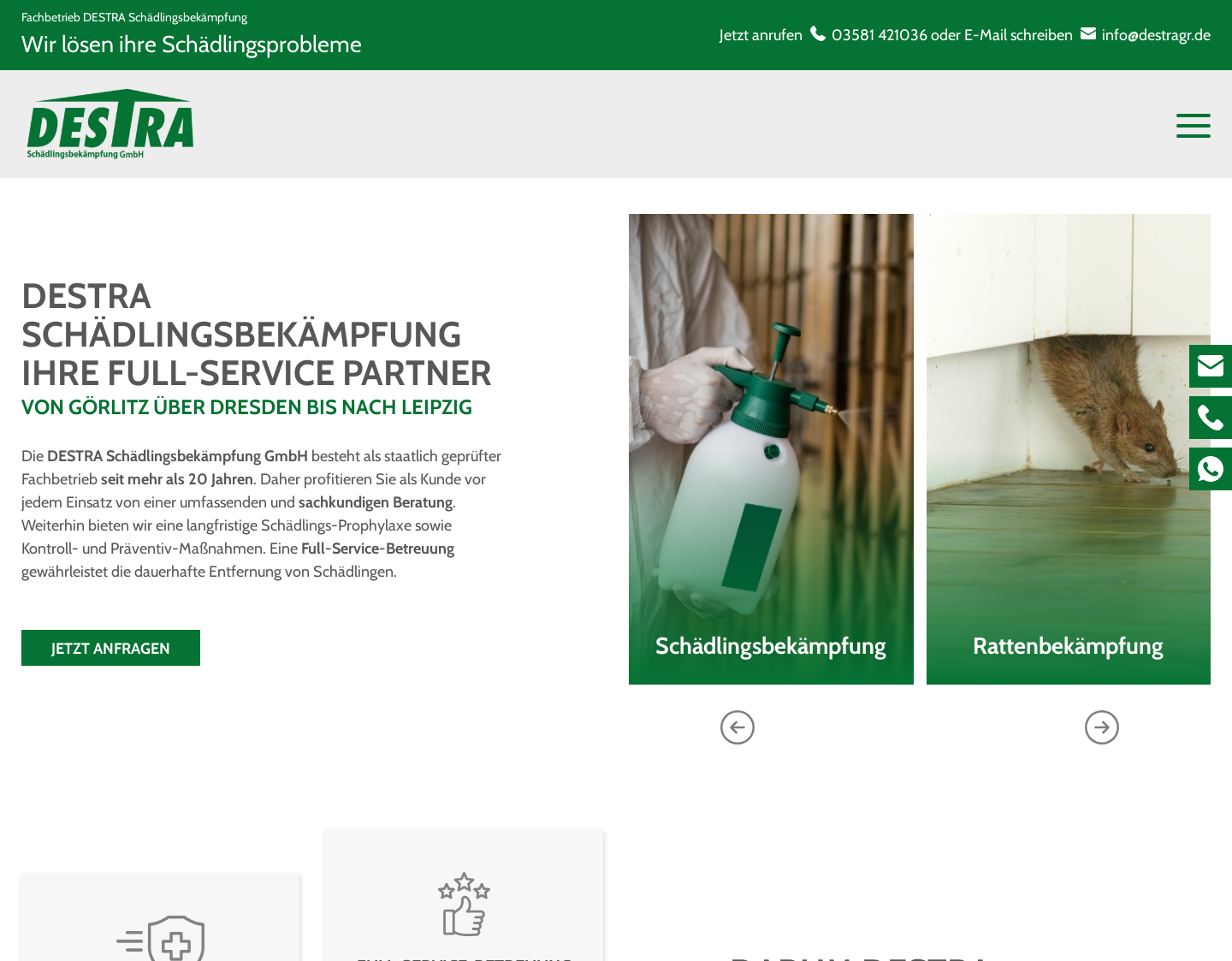 Aktuelle Website-Vorschau von Taubenabwehr Deutschland