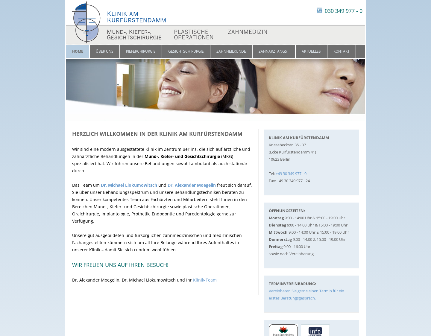 Aktuelle Website-Vorschau von Kieferchirurgie in Berlin