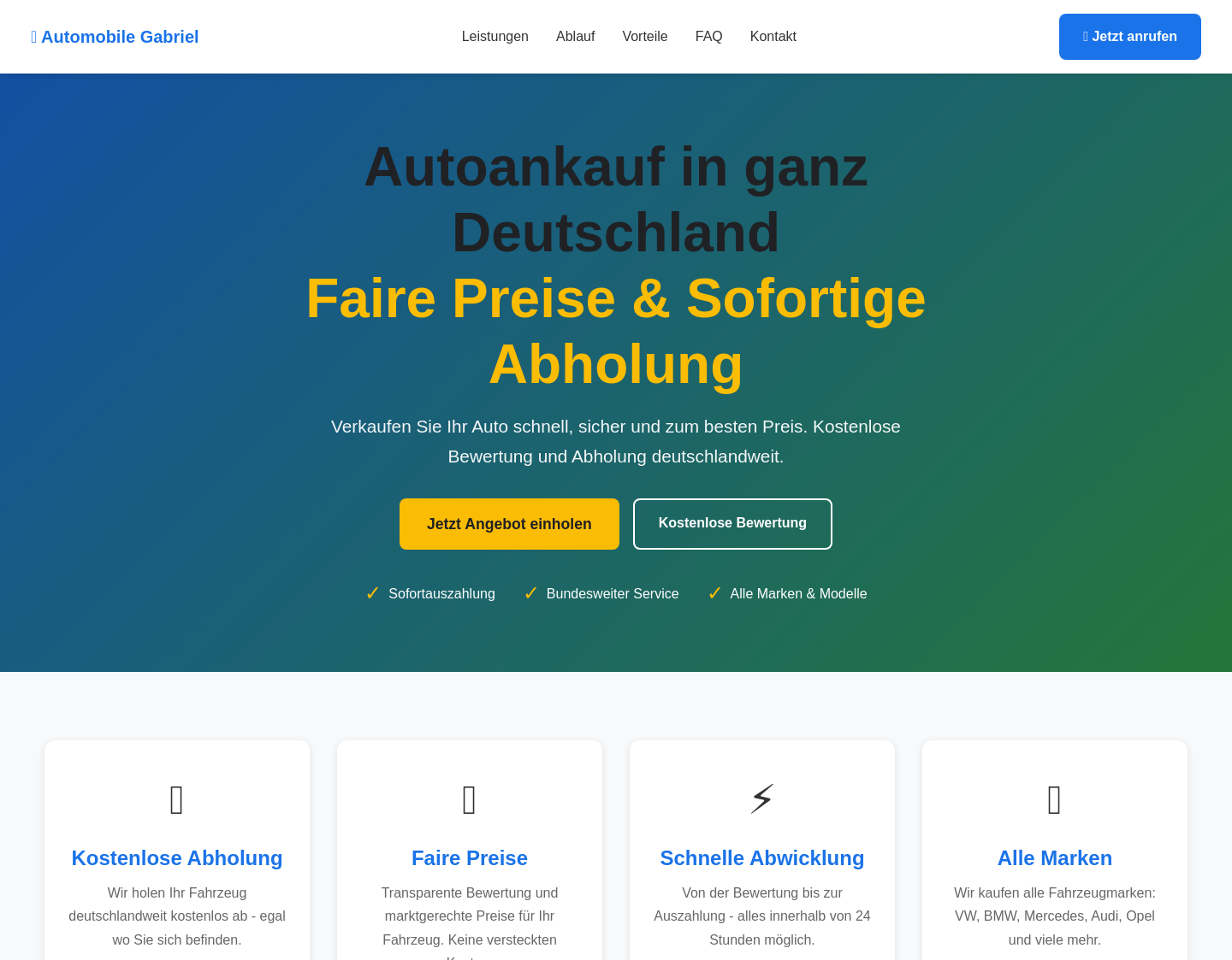 Aktuelle Website-Vorschau von Autoankauf Gabriel Pkw Ankauf