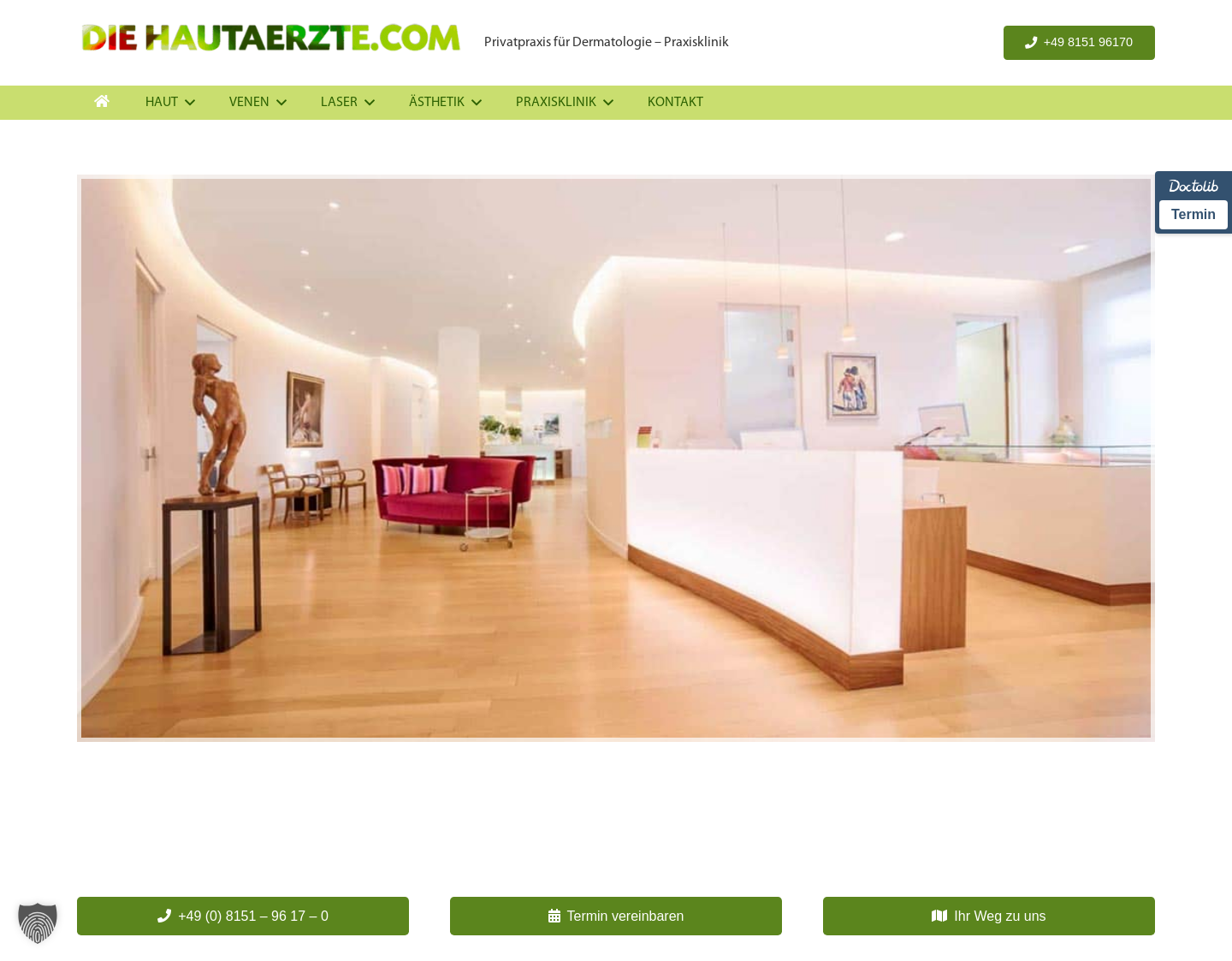 Aktuelle Website-Vorschau von Die Hautaerzte.com - Privatpraxis