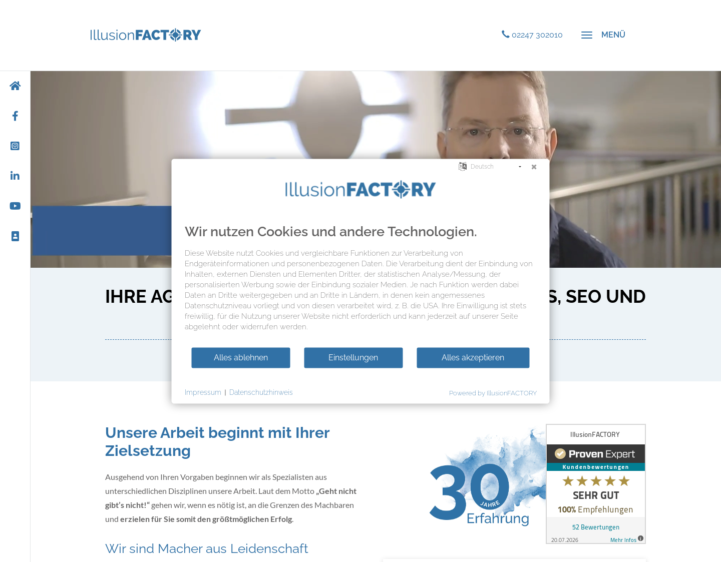 Aktuelle Website-Vorschau von IllusionFactory - Werbeagentur