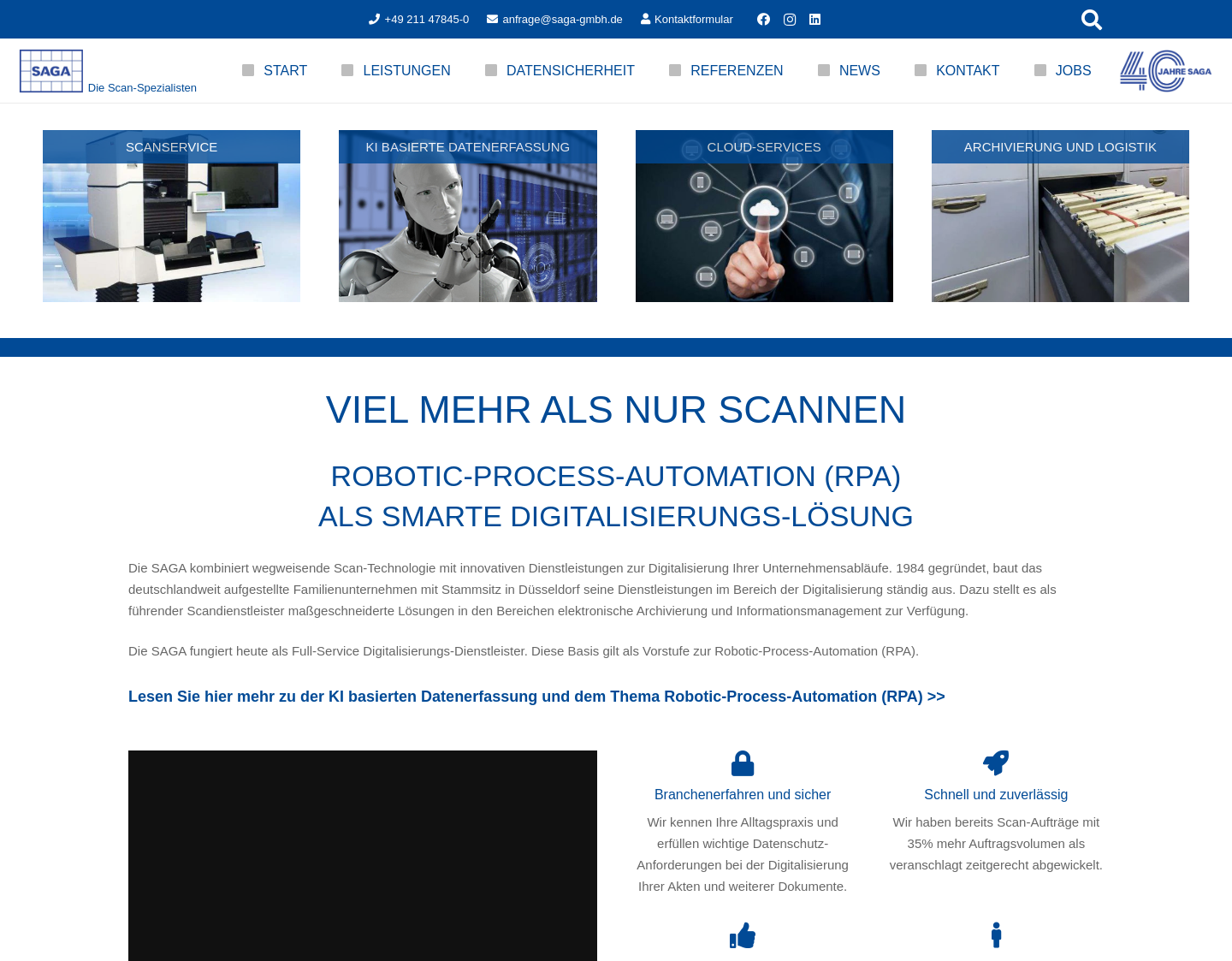 Aktuelle Website-Vorschau von Akten Archivierung