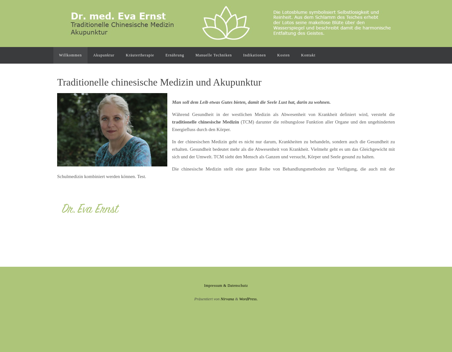 Aktuelle Website-Vorschau von Dr. Eva Ernst