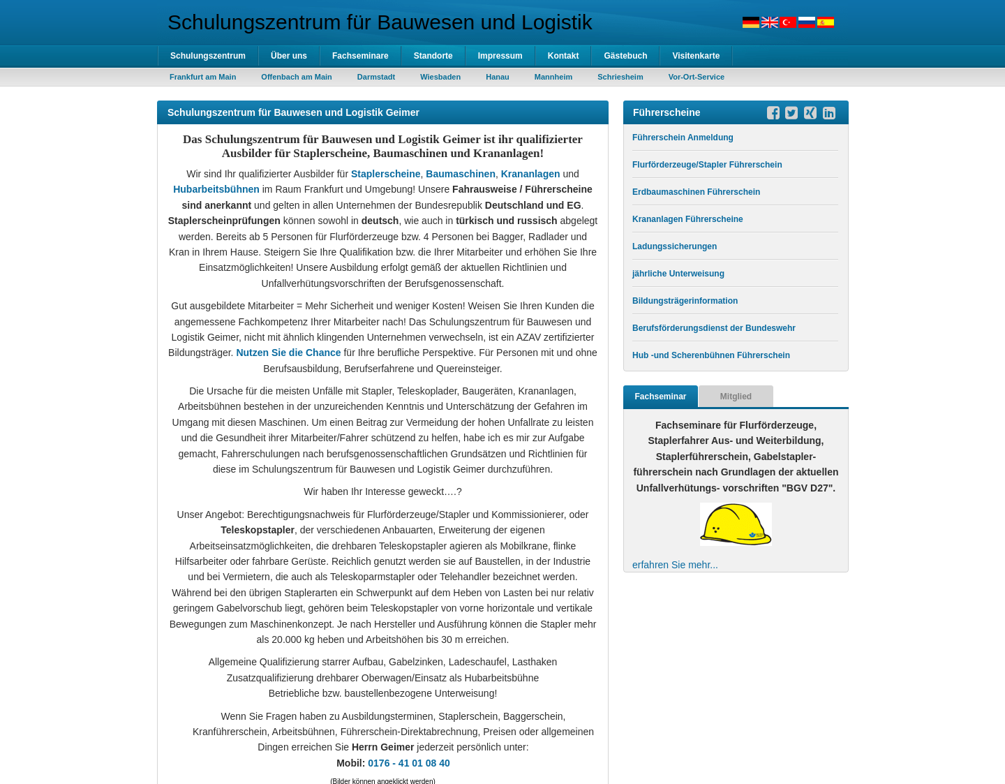 Aktuelle Website-Vorschau von Staplerführerschein & Staplerschein