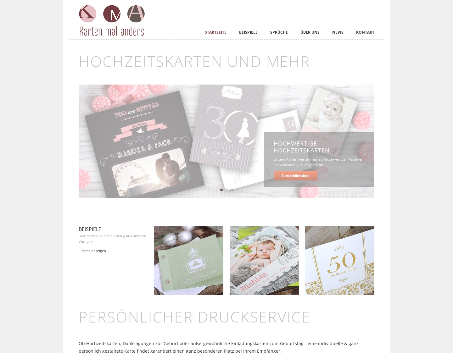 Aktuelle Website-Vorschau von Karten-mal-anders Hochzeitskarten