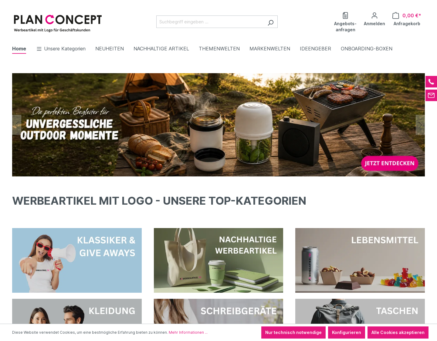 Aktuelle Website-Vorschau von Der Werbeartikelgrosshandel für Werbegeschenke