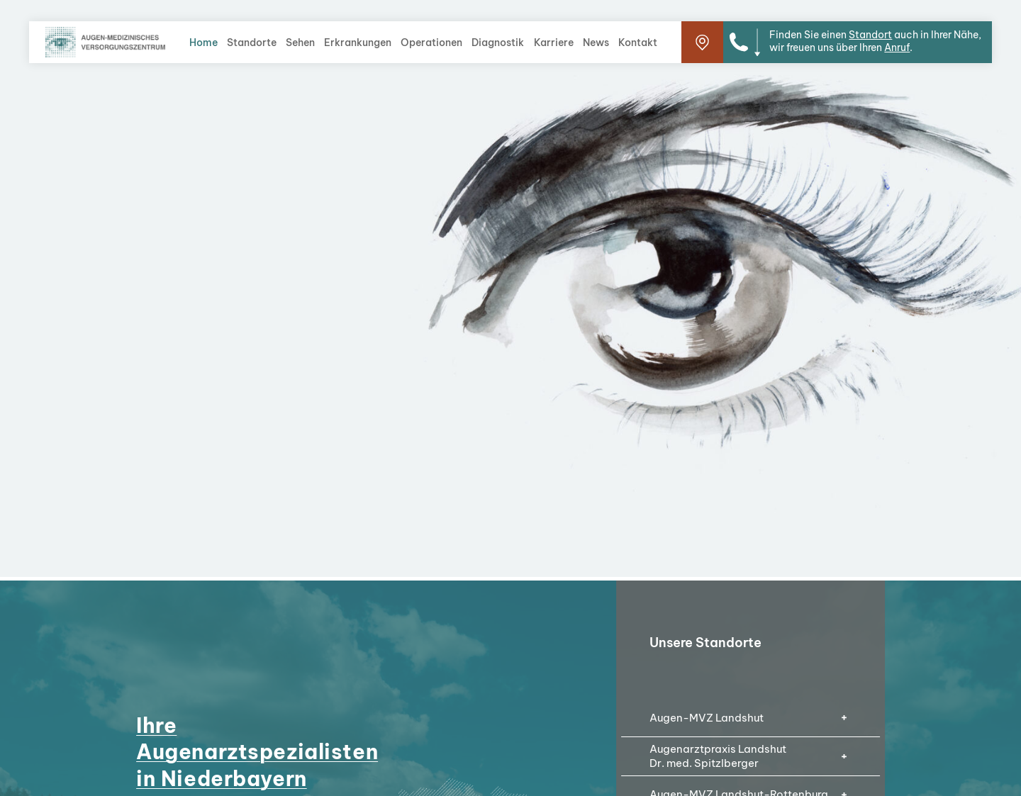 Aktuelle Website-Vorschau von Augen-MVZ Landshut