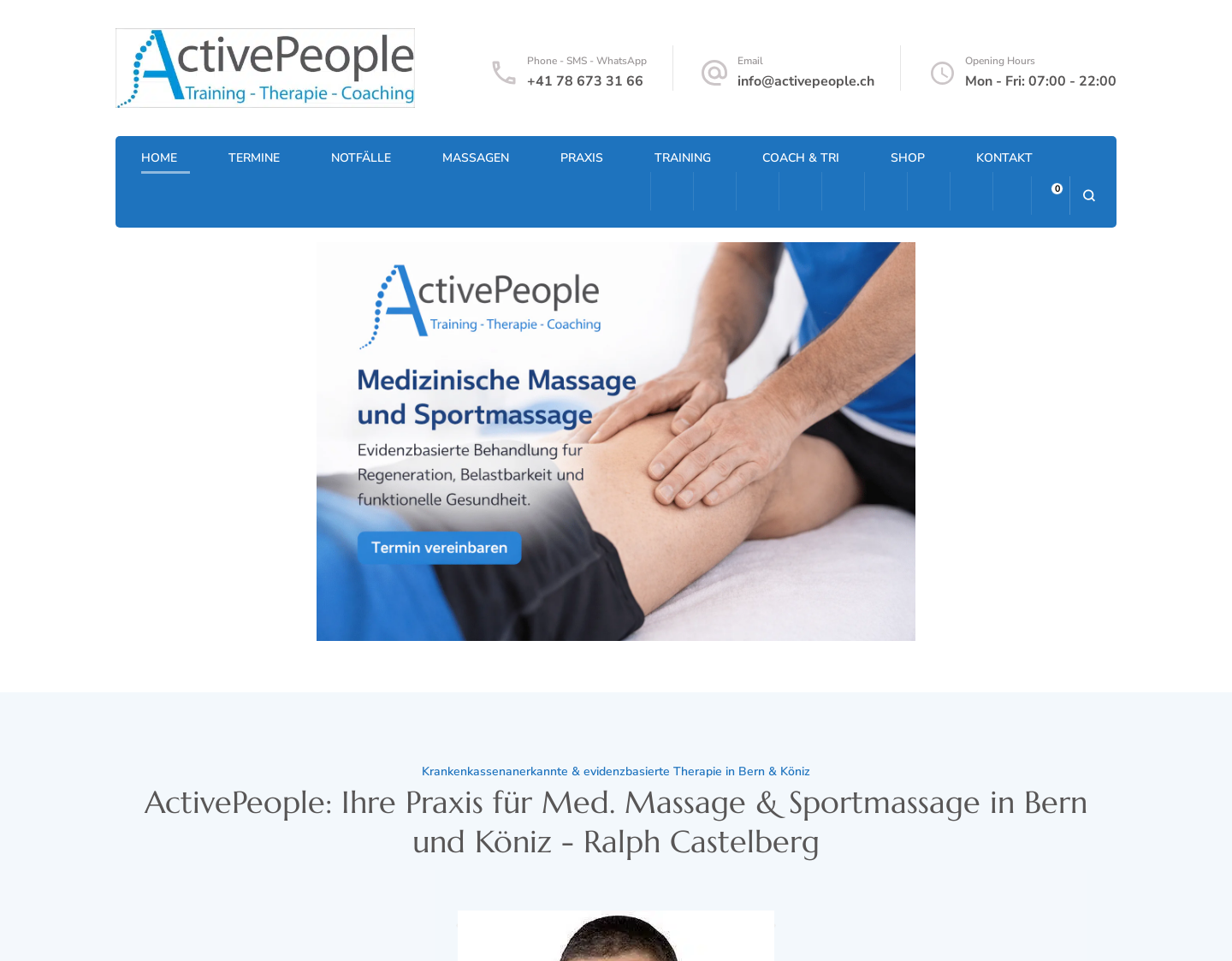 Aktuelle Website-Vorschau von Active People Training und Therapie