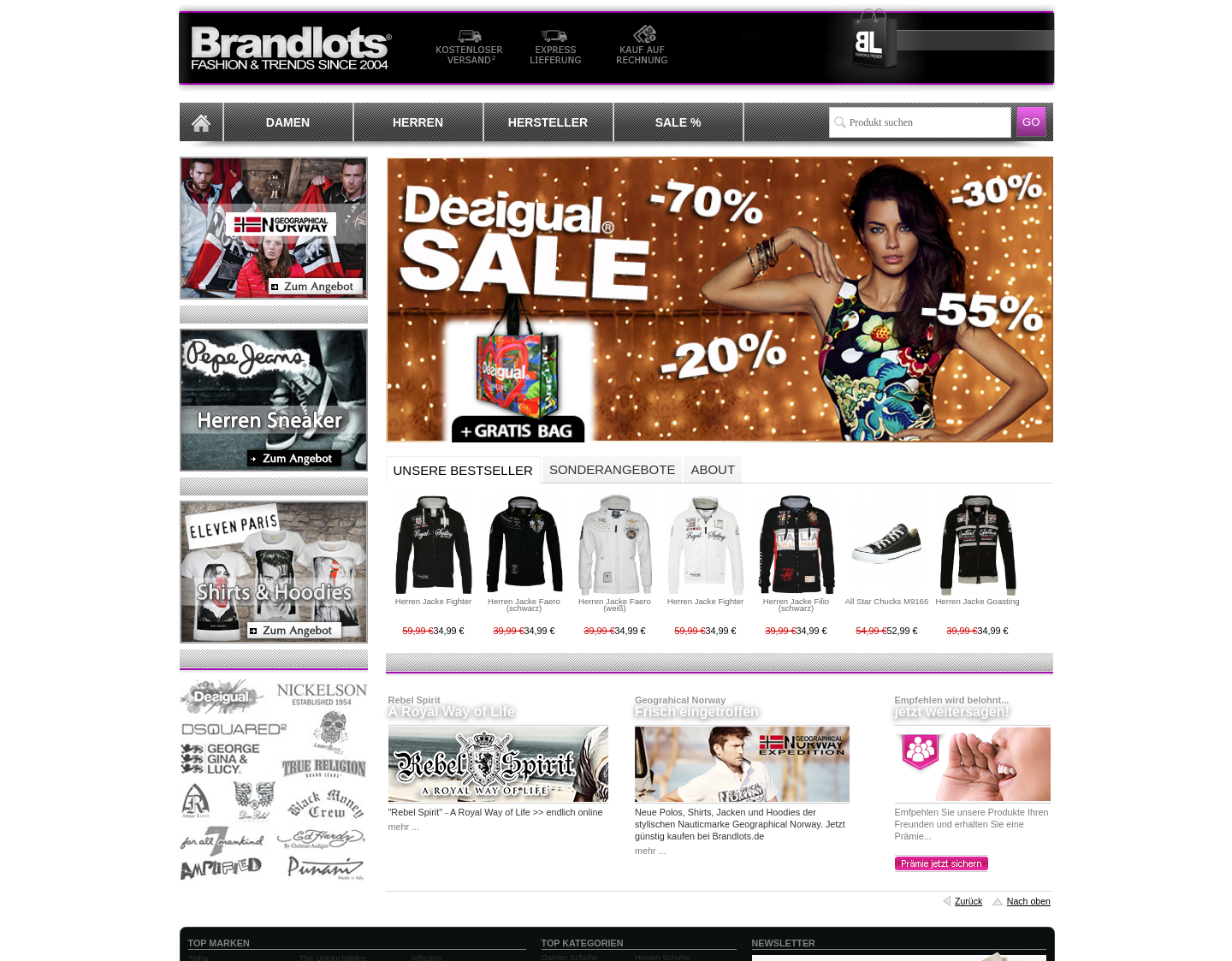 Aktuelle Website-Vorschau von Brandlots Handelsgesellschaft mbH Mode