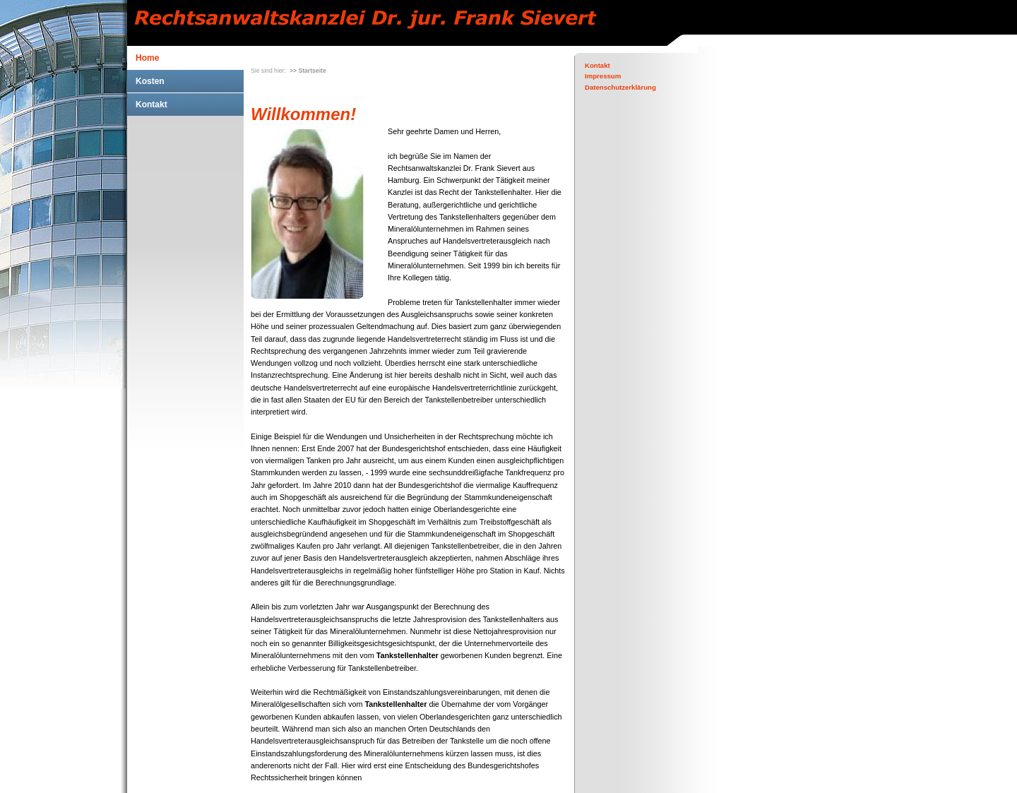 Aktuelle Website-Vorschau von www.tankstellenhalter.de - Dr. jur. Frank Sievert