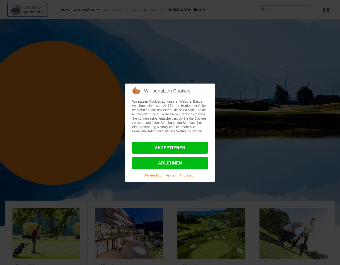 Aktuelle Website-Vorschau von Golfparadies Südtirol - Italien