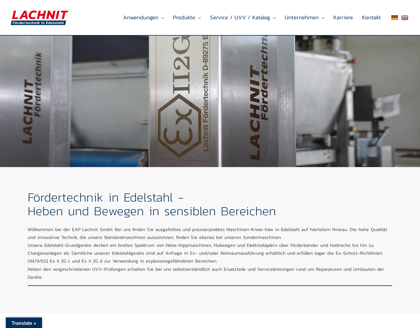Aktuelle Website-Vorschau von Lachnit Förderverfahrensweisen