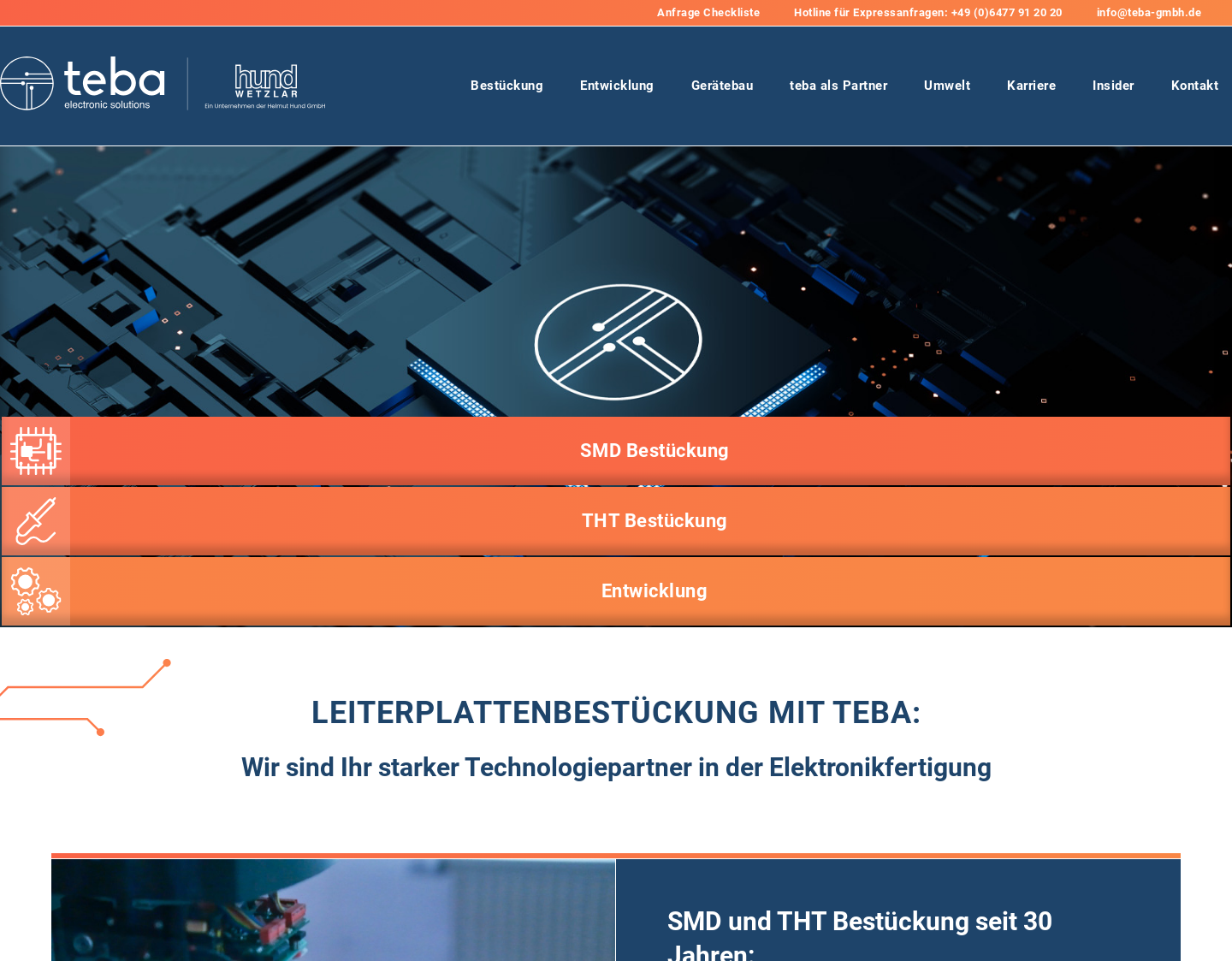Aktuelle Website-Vorschau von Bestueckung von Leiterplatten