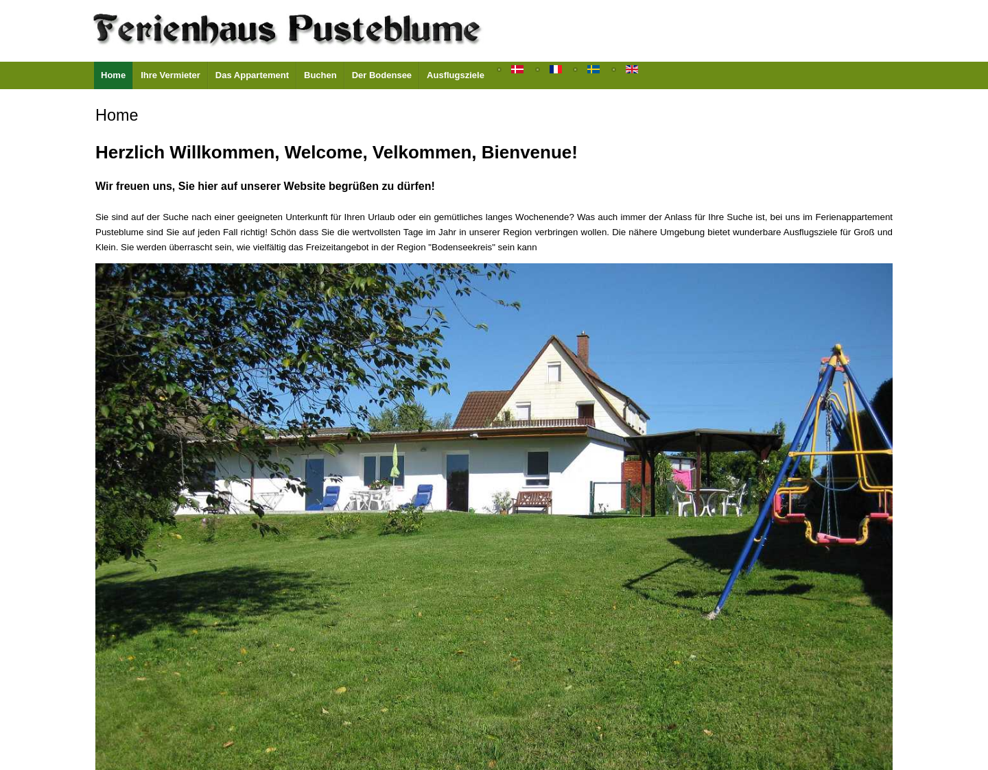 Aktuelle Website-Vorschau von Ferienappartement Pusteblume Bodens