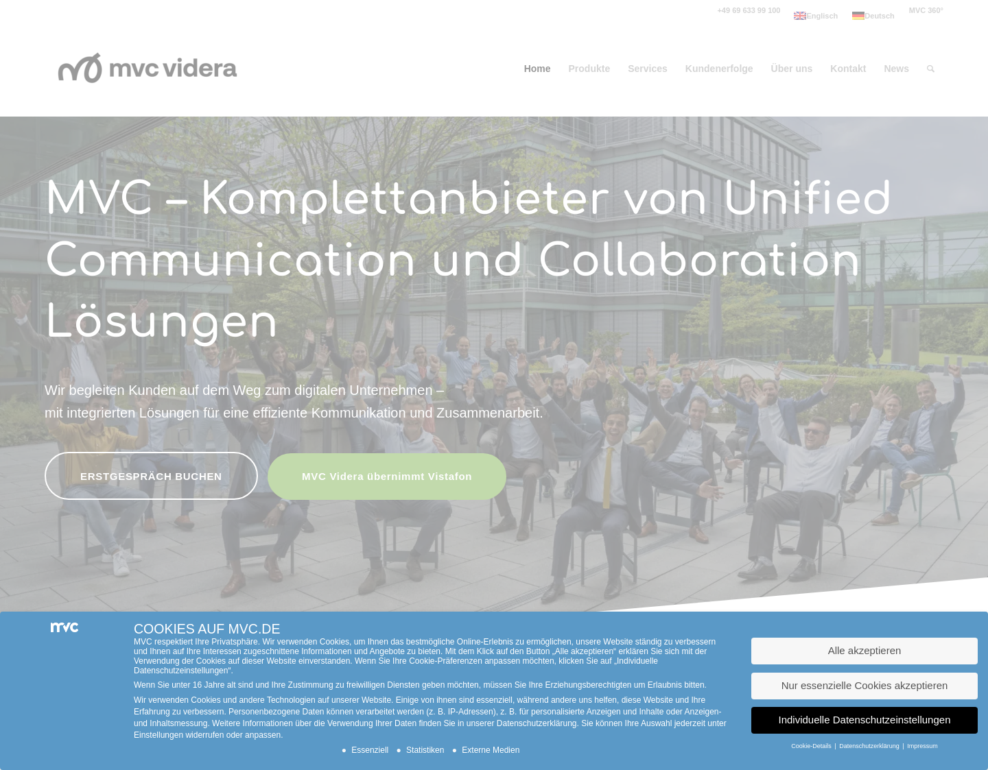 Aktuelle Website-Vorschau von Videokonferenz - MVC